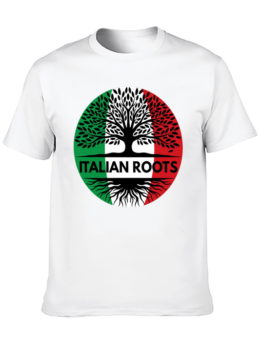 Italian Roots Tree T-Shirt - Black