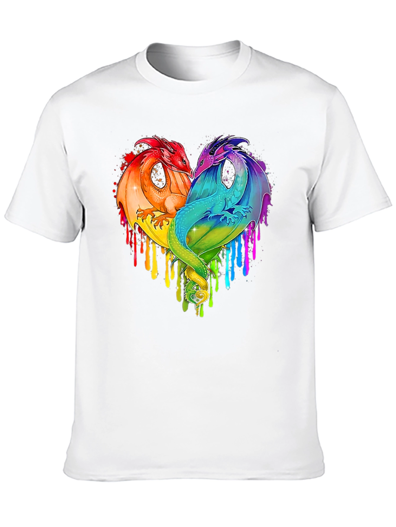 Rainbow Dragon Heart Graphic Tee