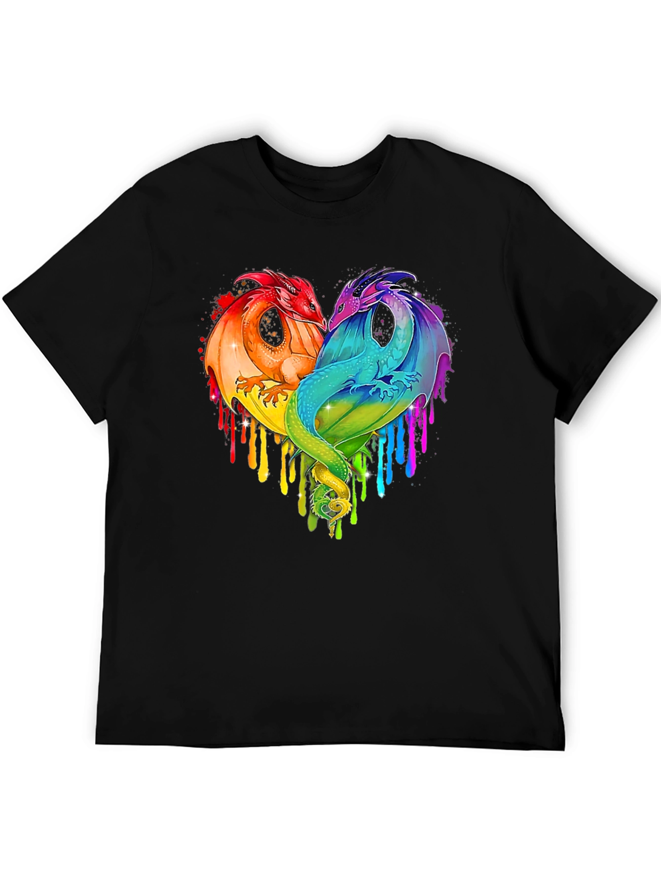 Rainbow Dragon Heart Graphic Tee