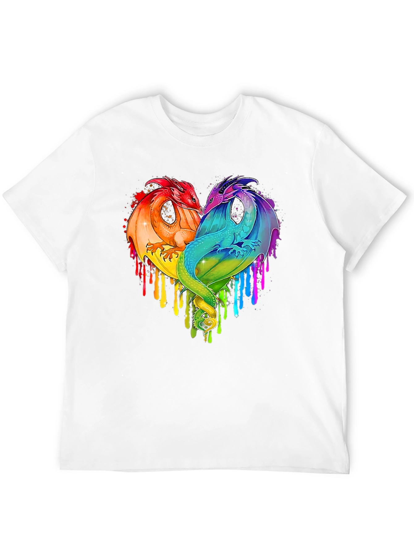 Rainbow Dragon Heart Graphic Tee