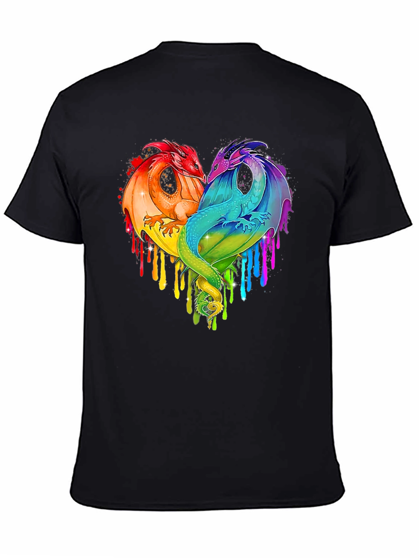 Rainbow Dragon Heart Graphic Tee