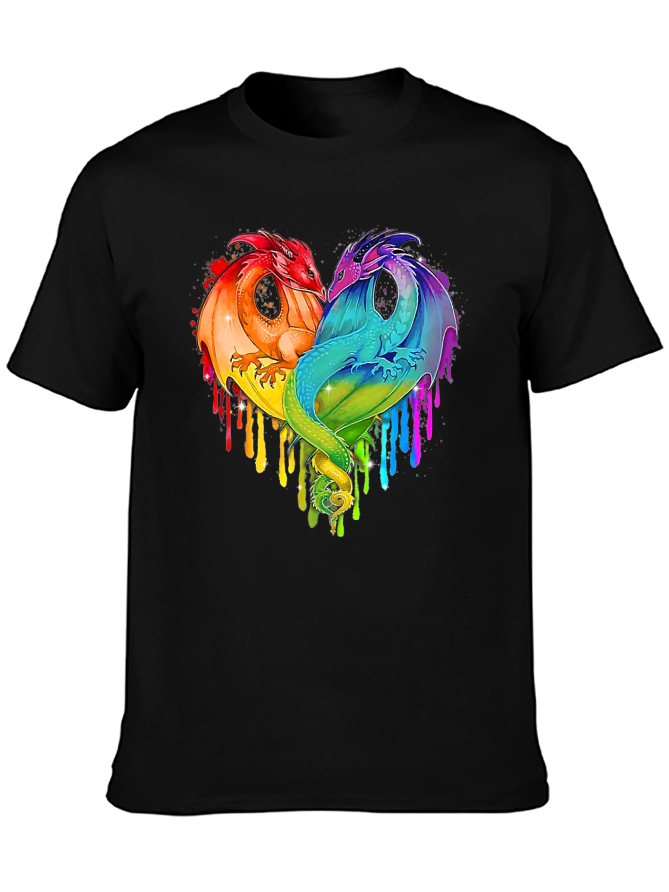 Rainbow Dragon Heart Graphic Tee