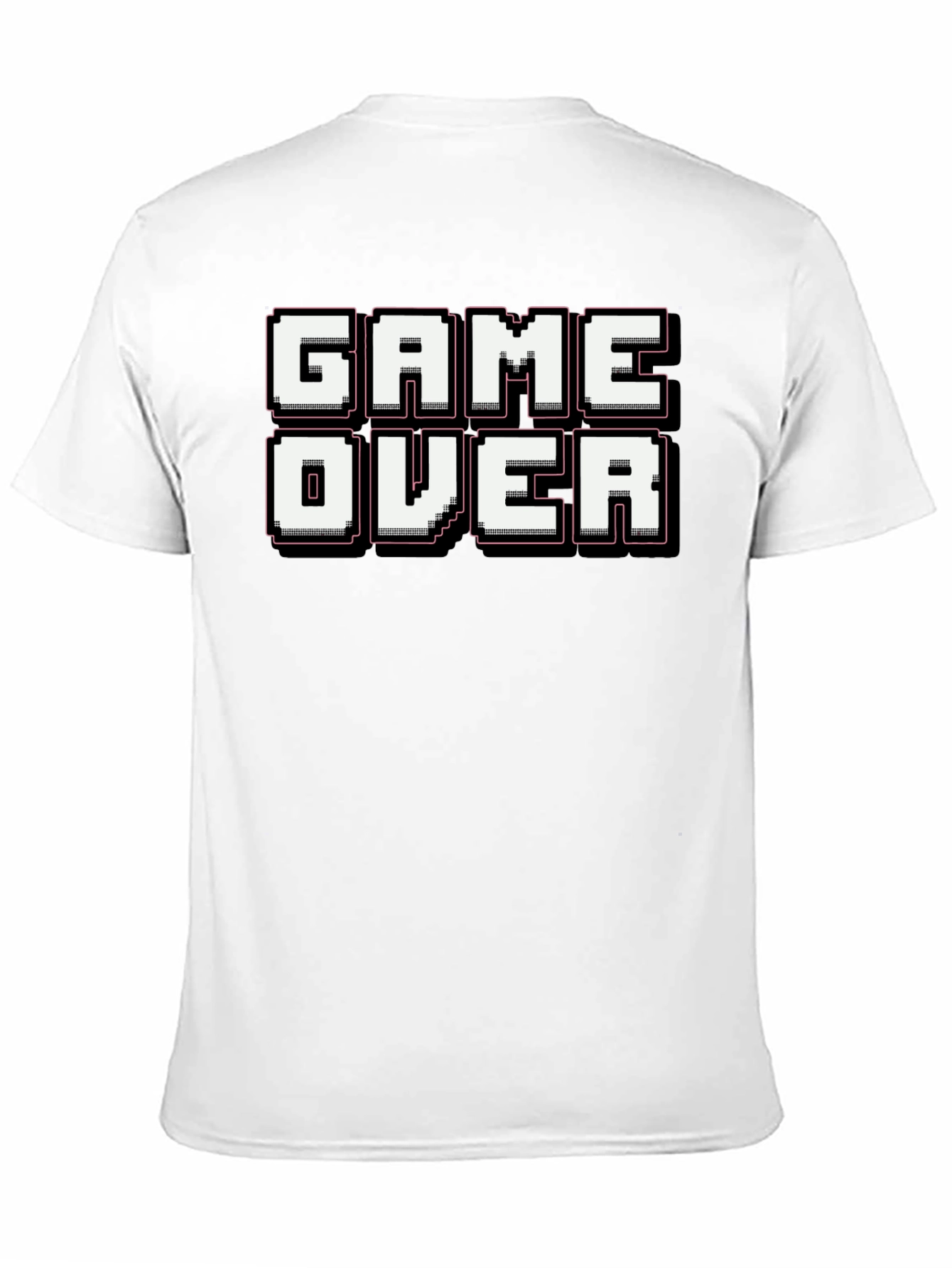 Retro Game Over Graphic Print Black T-Shirt