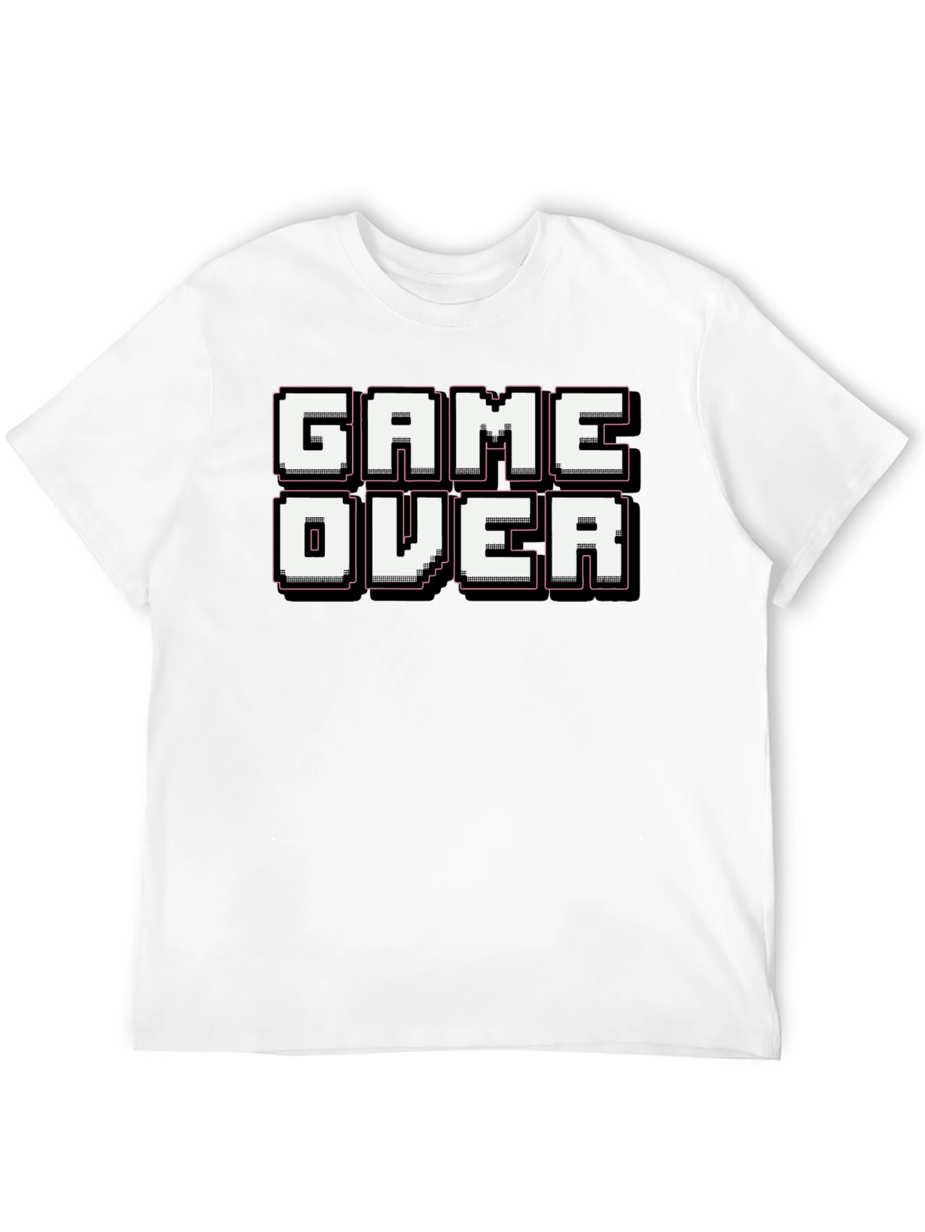 Retro Game Over Graphic Print Black T-Shirt