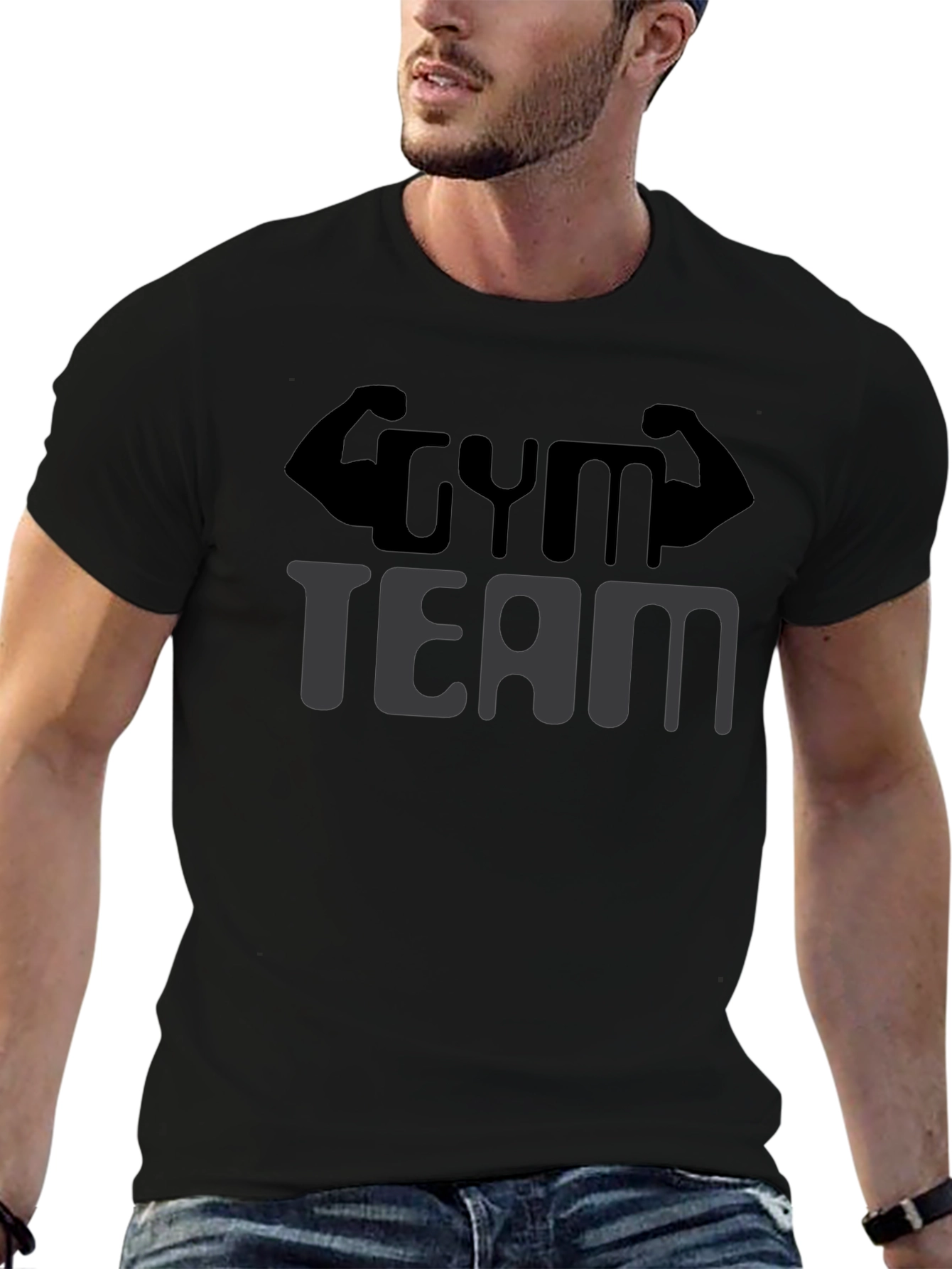Gym Team Black T-Shirt - Fitness Apparel