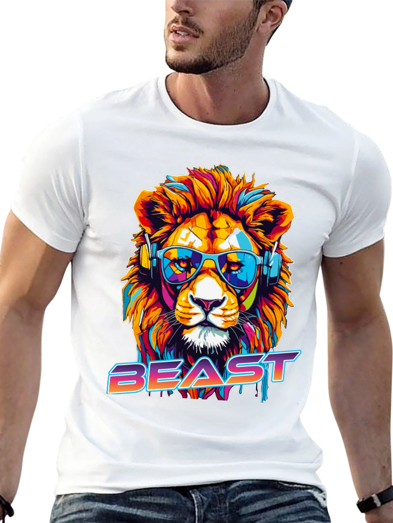 Cool Lion Beast Graphic Tee