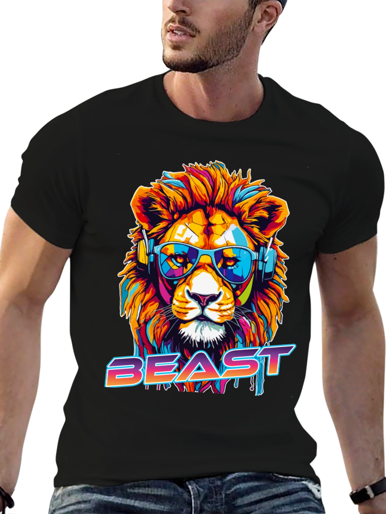 Cool Lion Beast Graphic Tee