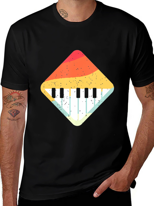 Retro Piano T-Shirt - Vintage Style Music Tee