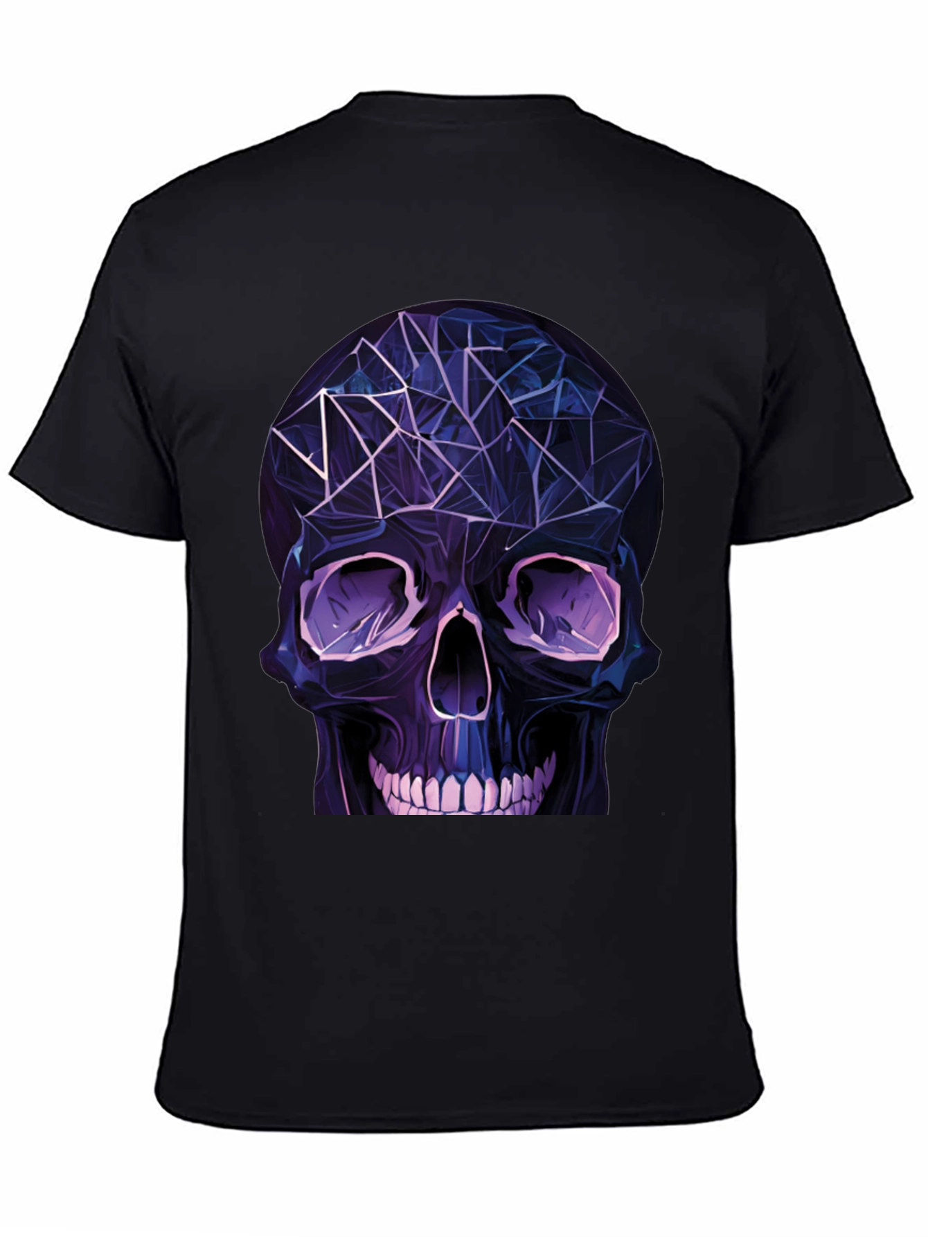 Geometric Skull Graphic T-Shirt - Edgy Fashion