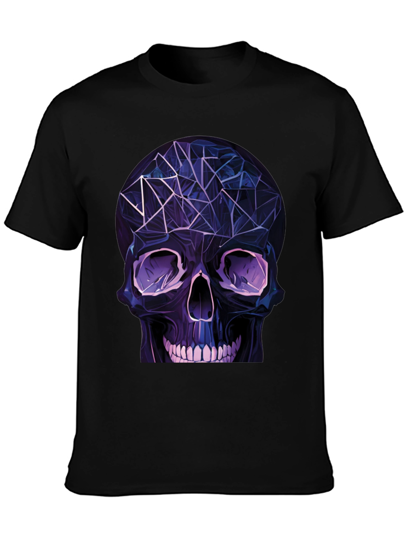 Geometric Skull Graphic T-Shirt - Edgy Fashion