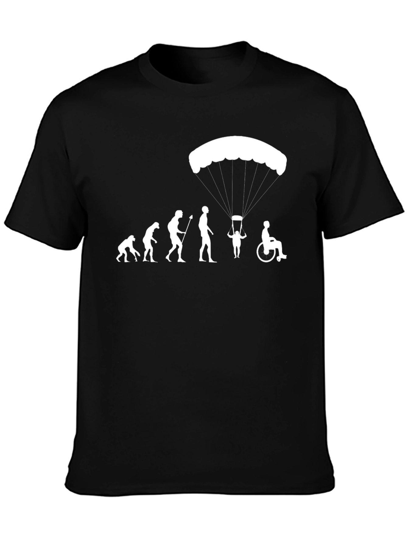 Evolution Parachute Humor T-Shirt
