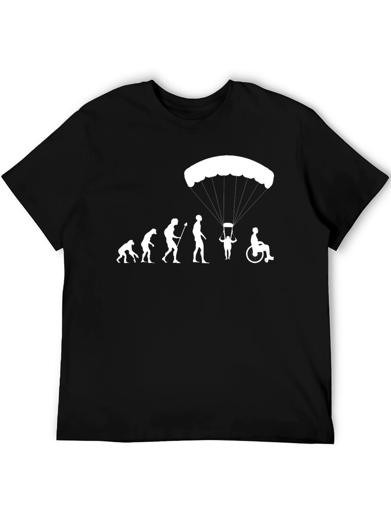 Evolution Parachute Humor T-Shirt