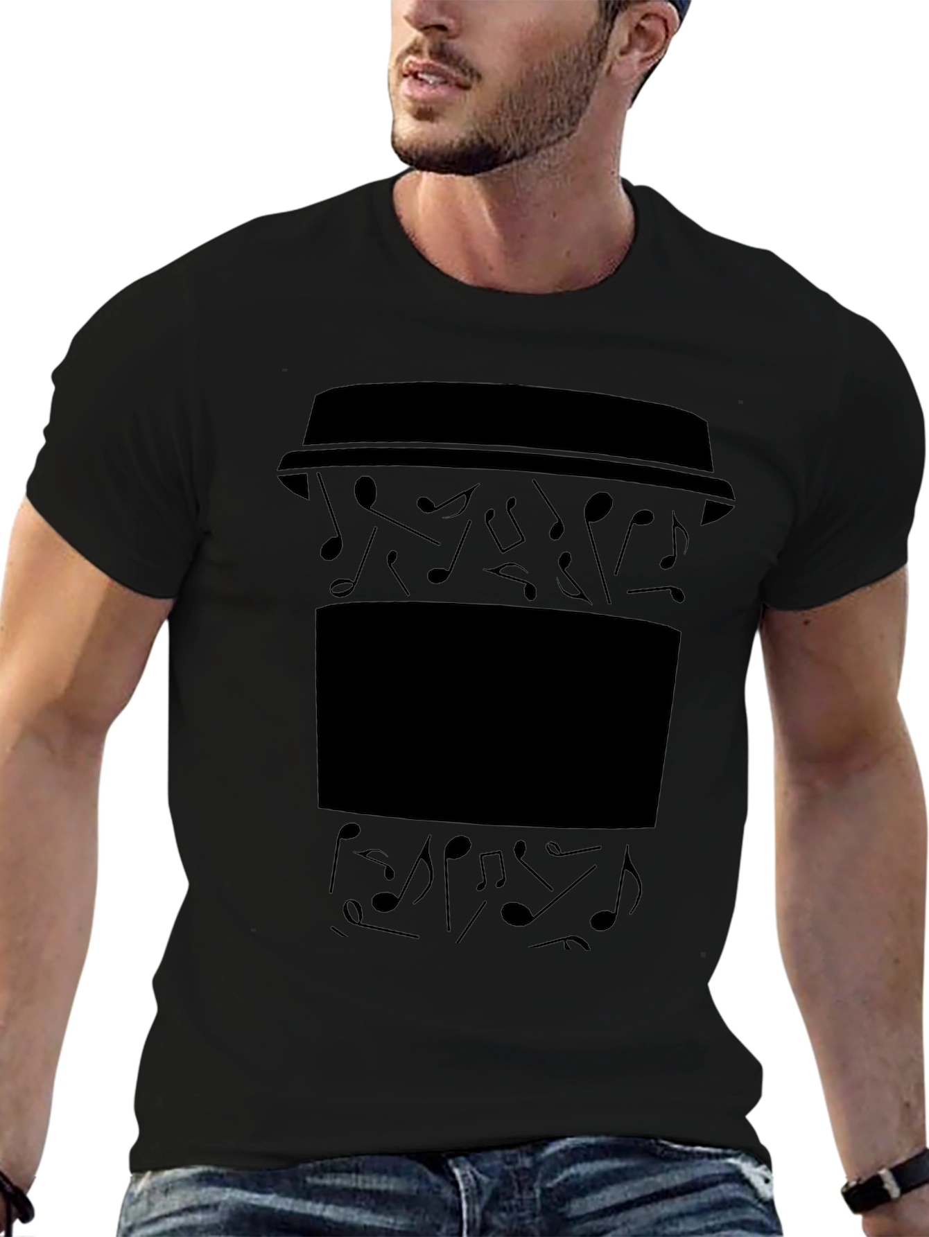 Musical Coffee Graphic Tee - Black