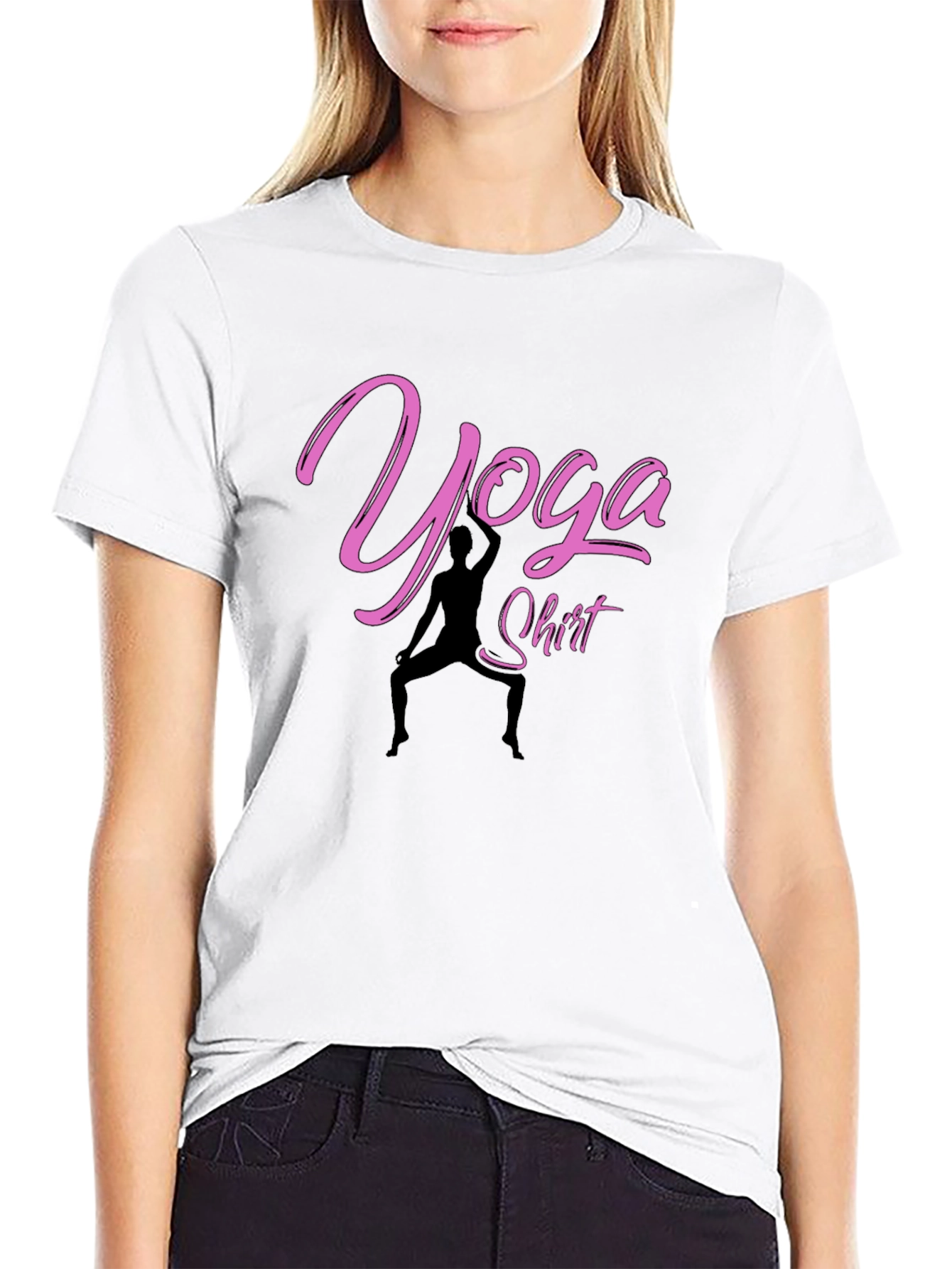 Yoga Shirt - Black Cotton Tee
