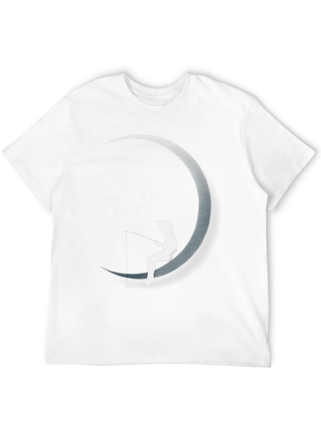 Moon Fishing Graphic Tee - Stylish Black T-Shirt