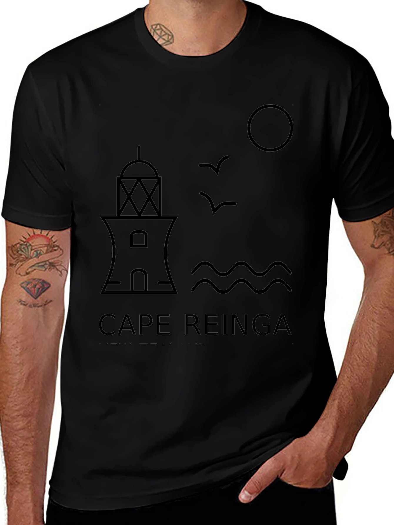 Cape Reinga Graphic Tee - Lighthouse Design