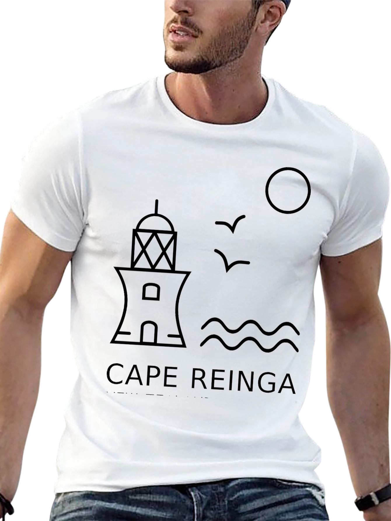 Cape Reinga Graphic Tee - Lighthouse Design