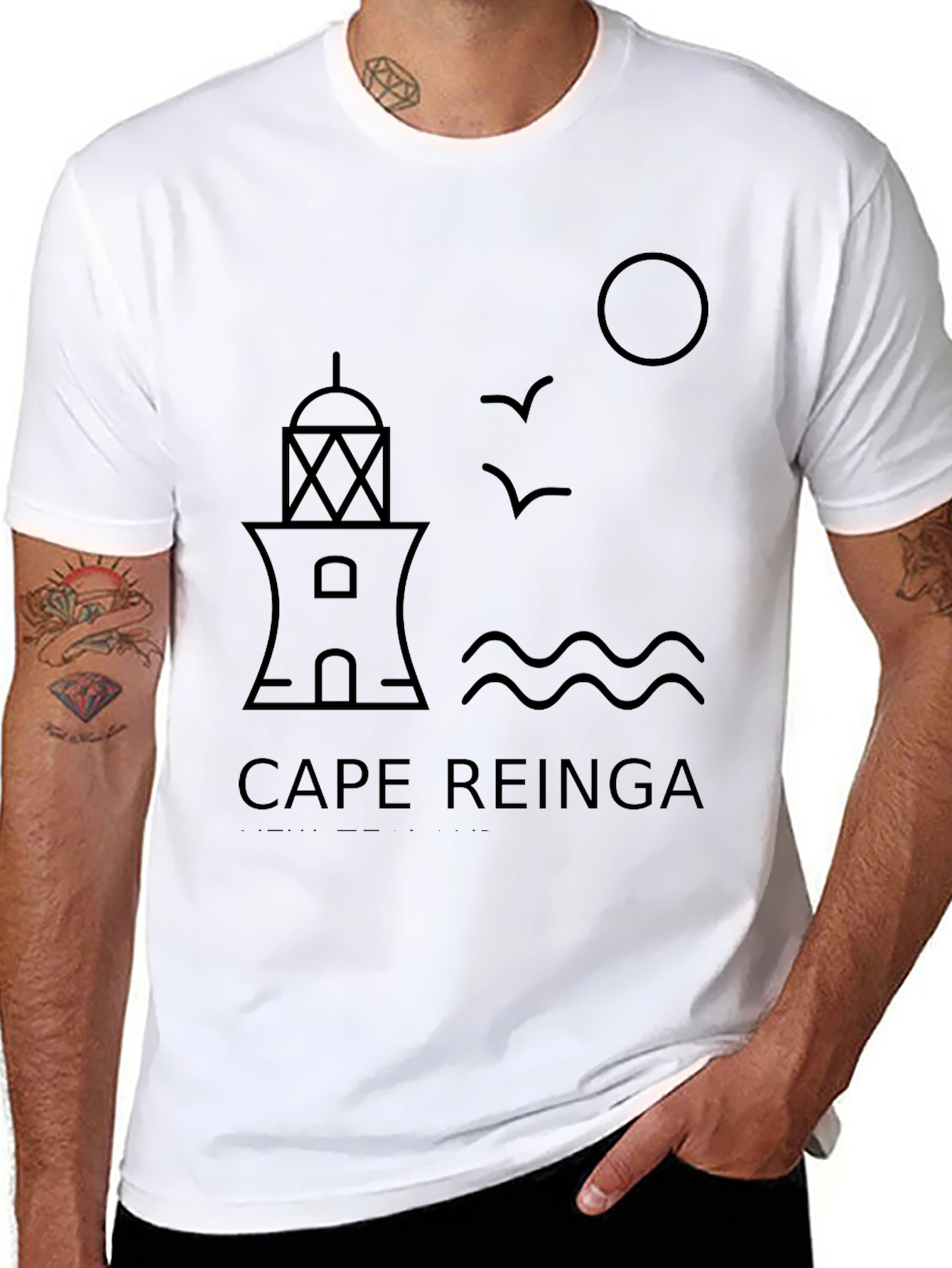 Cape Reinga Graphic Tee - Lighthouse Design