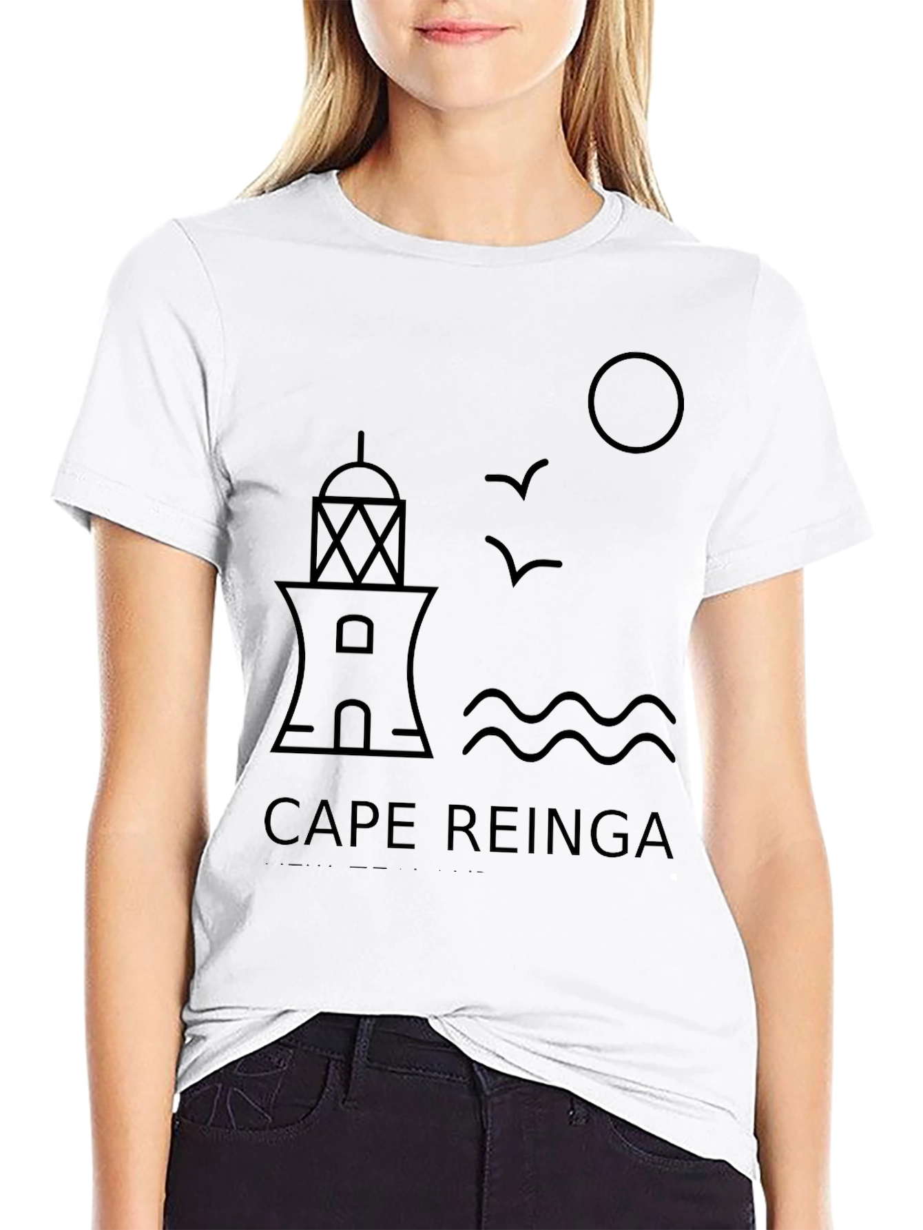 Cape Reinga Graphic Tee - Lighthouse Design