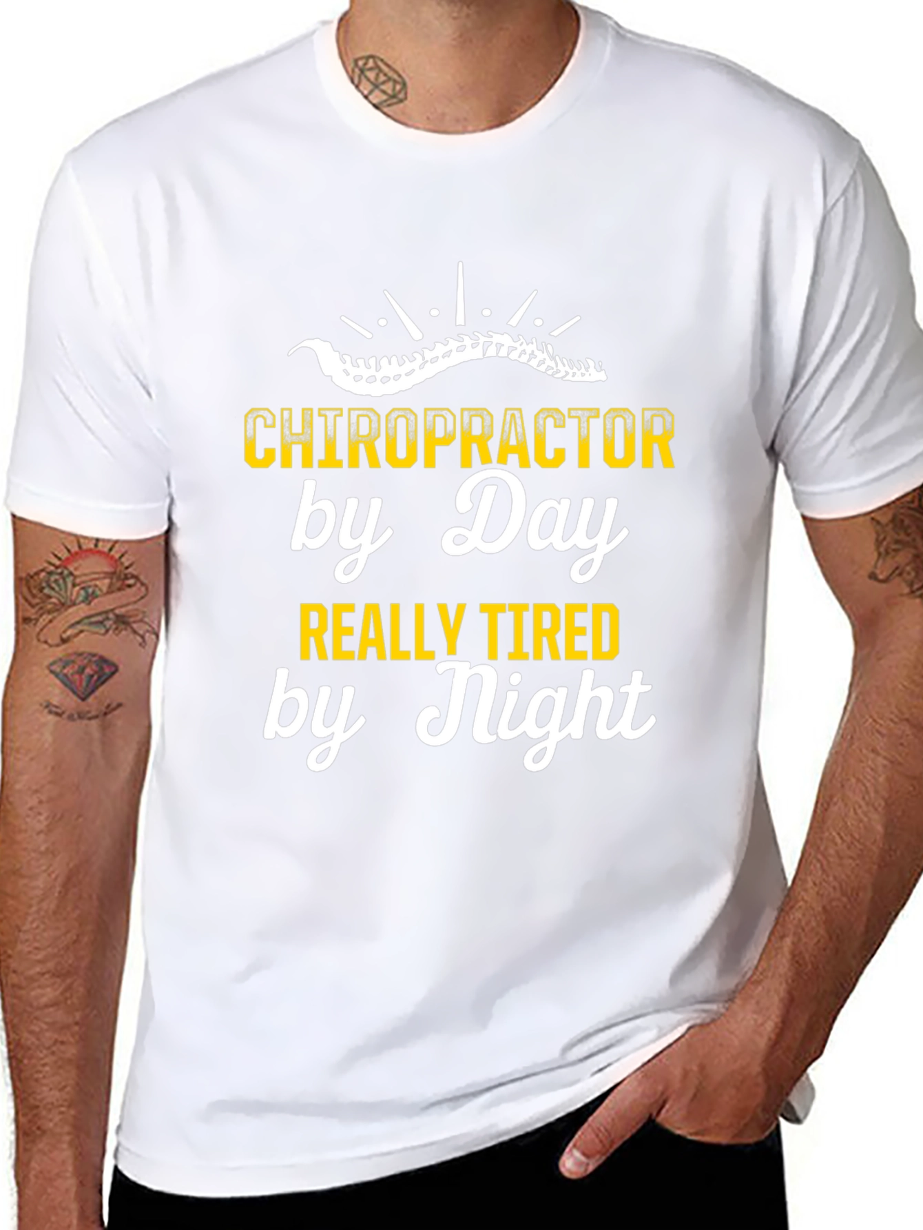 Chiropractor by Day T-Shirt - Funny Spine Design