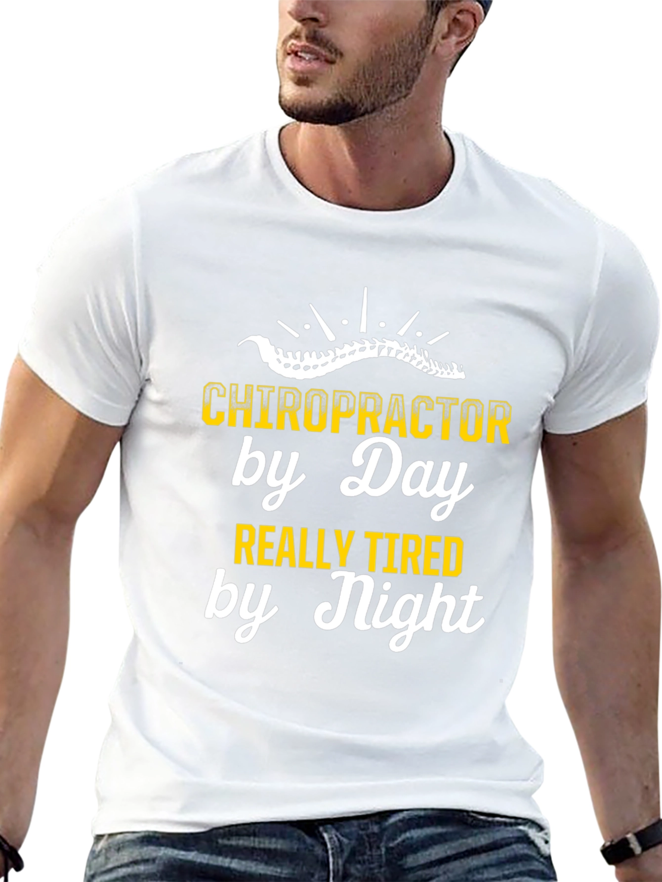 Chiropractor by Day T-Shirt - Funny Spine Design