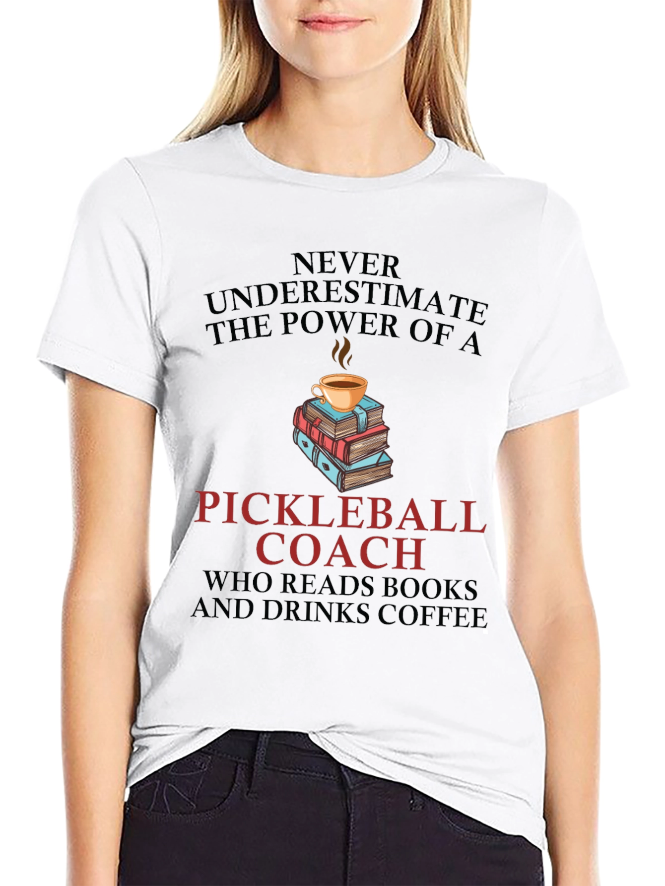 Pickleball Coach Coffee & Books T-Shirt