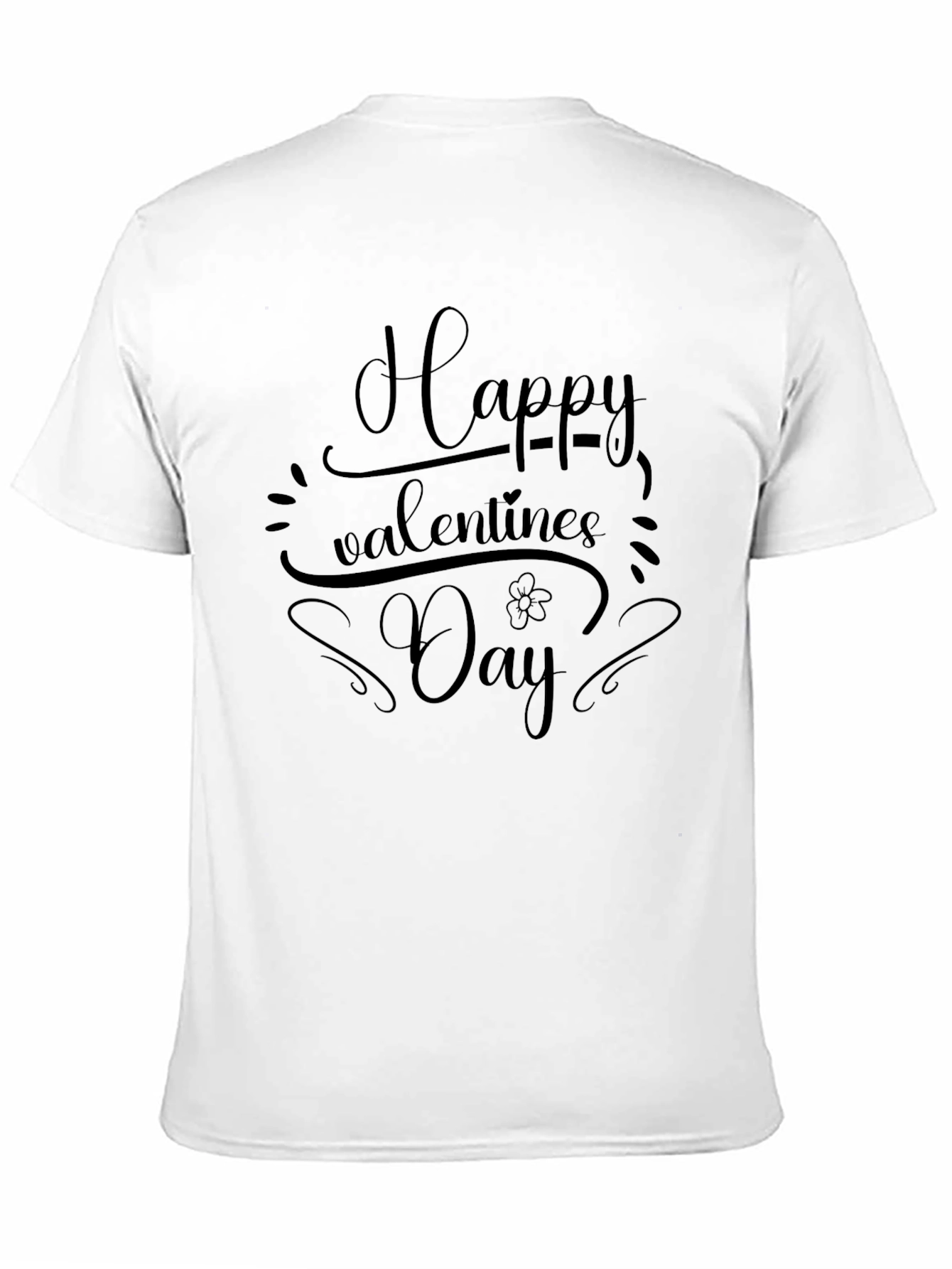 Happy Valentines Day Black Graphic T-Shirt