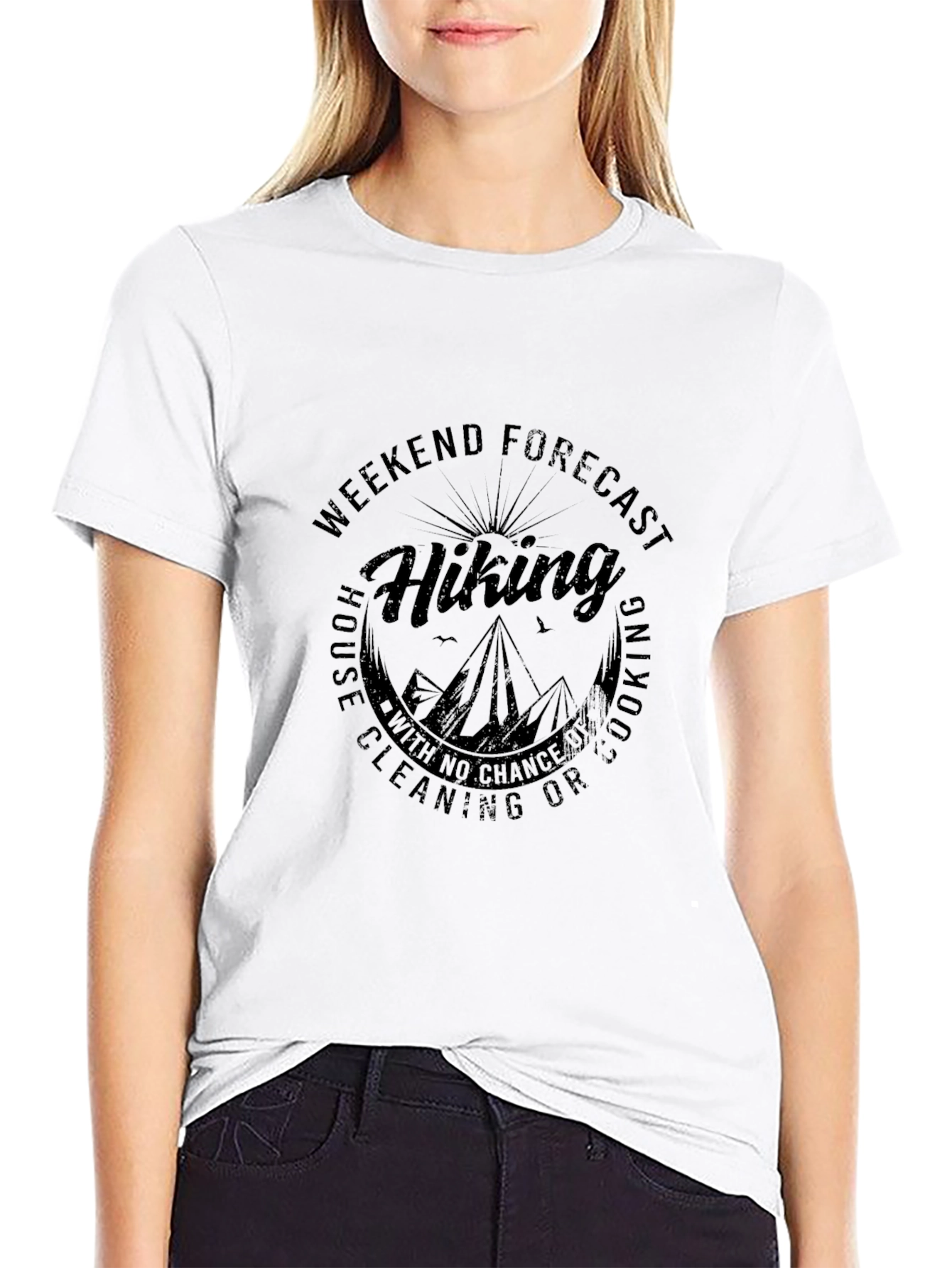 Hiking Weekend Forecast Black Graphic T-Shirt