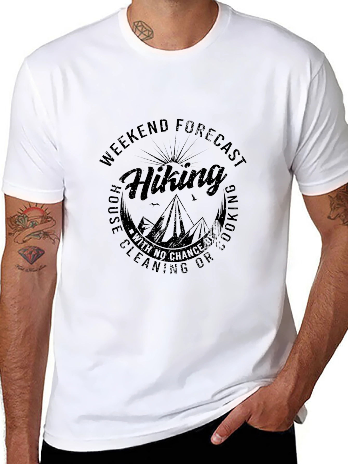 Hiking Weekend Forecast Black Graphic T-Shirt