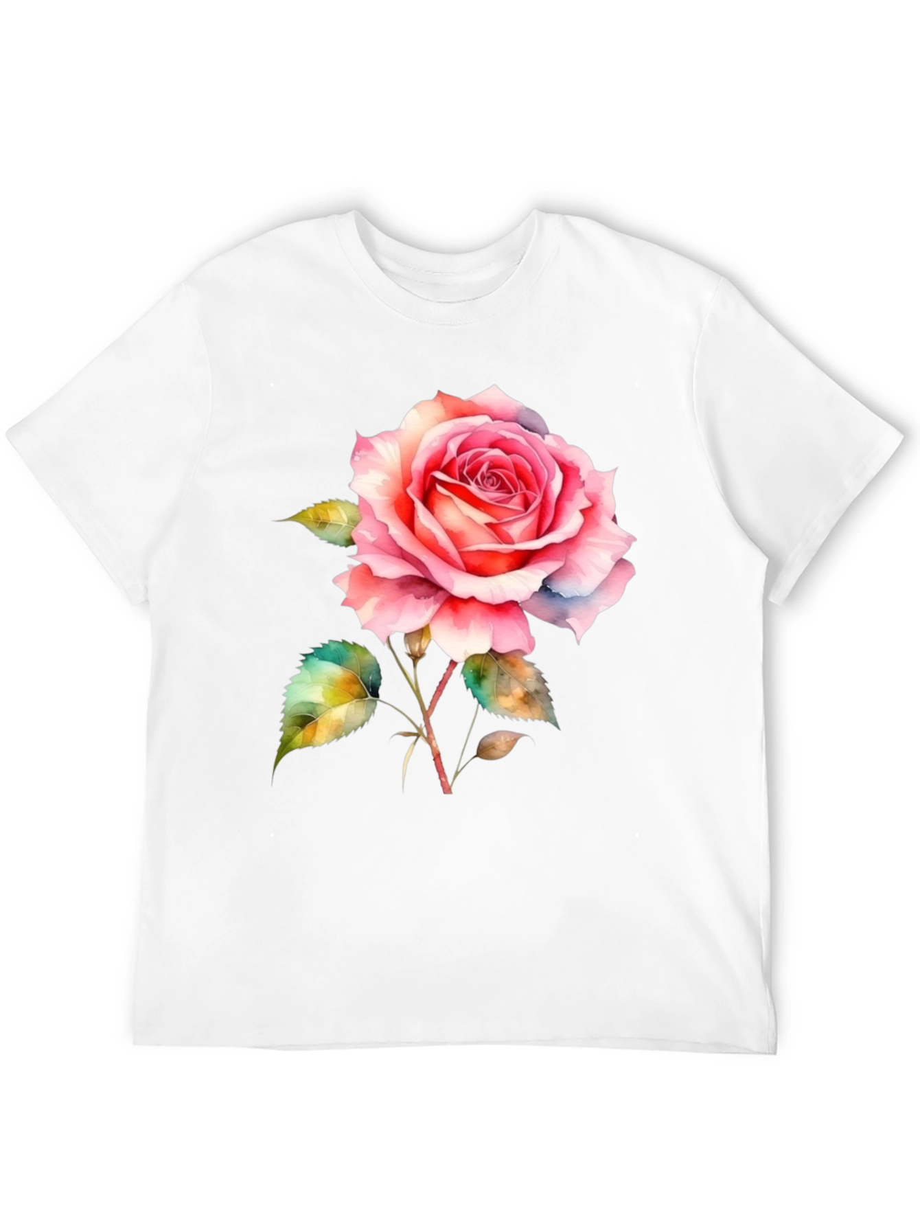 Elegant Rose Graphic Tee - Classic Black T-Shirt