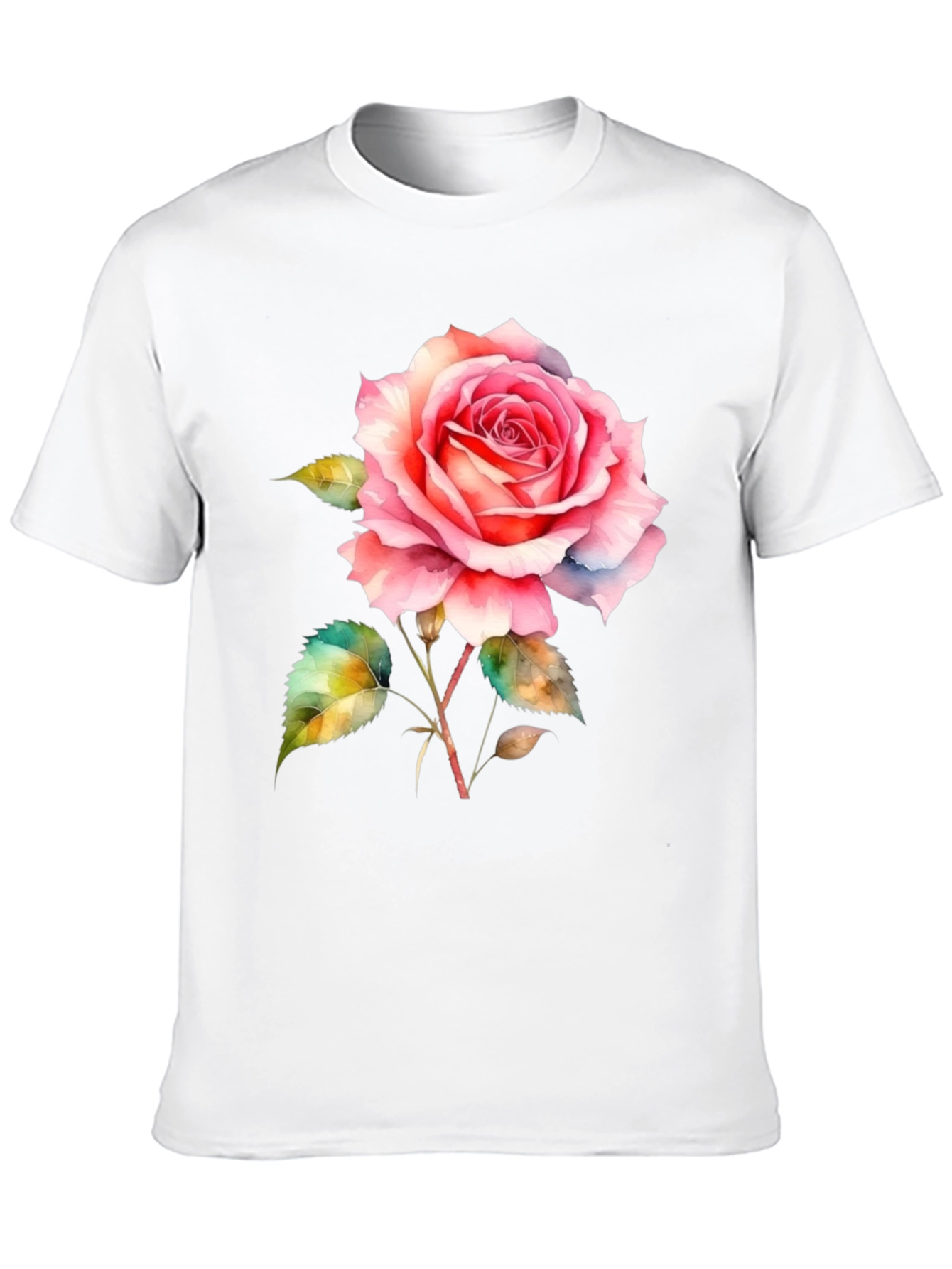 Elegant Rose Graphic Tee - Classic Black T-Shirt