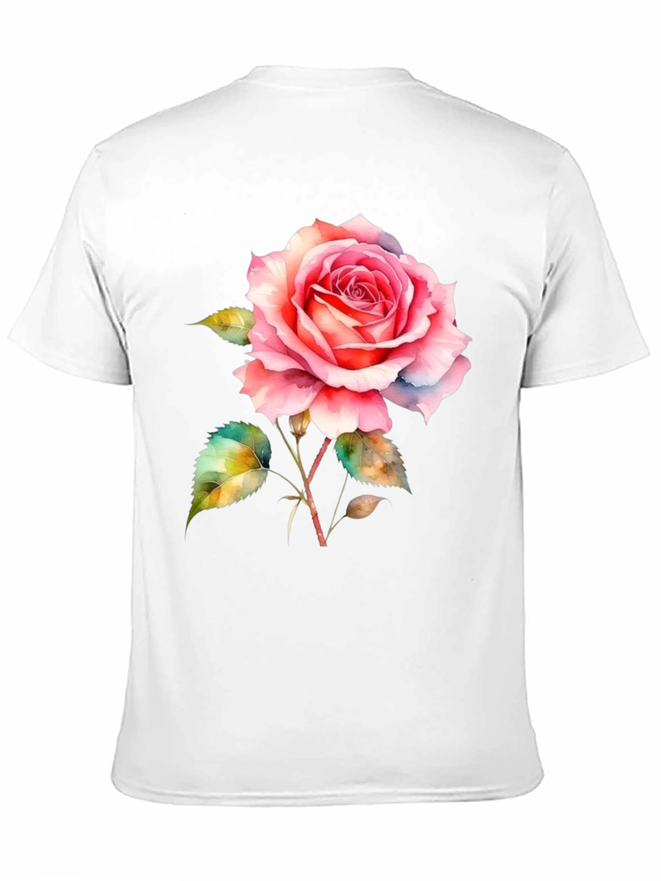 Elegant Rose Graphic Tee - Classic Black T-Shirt