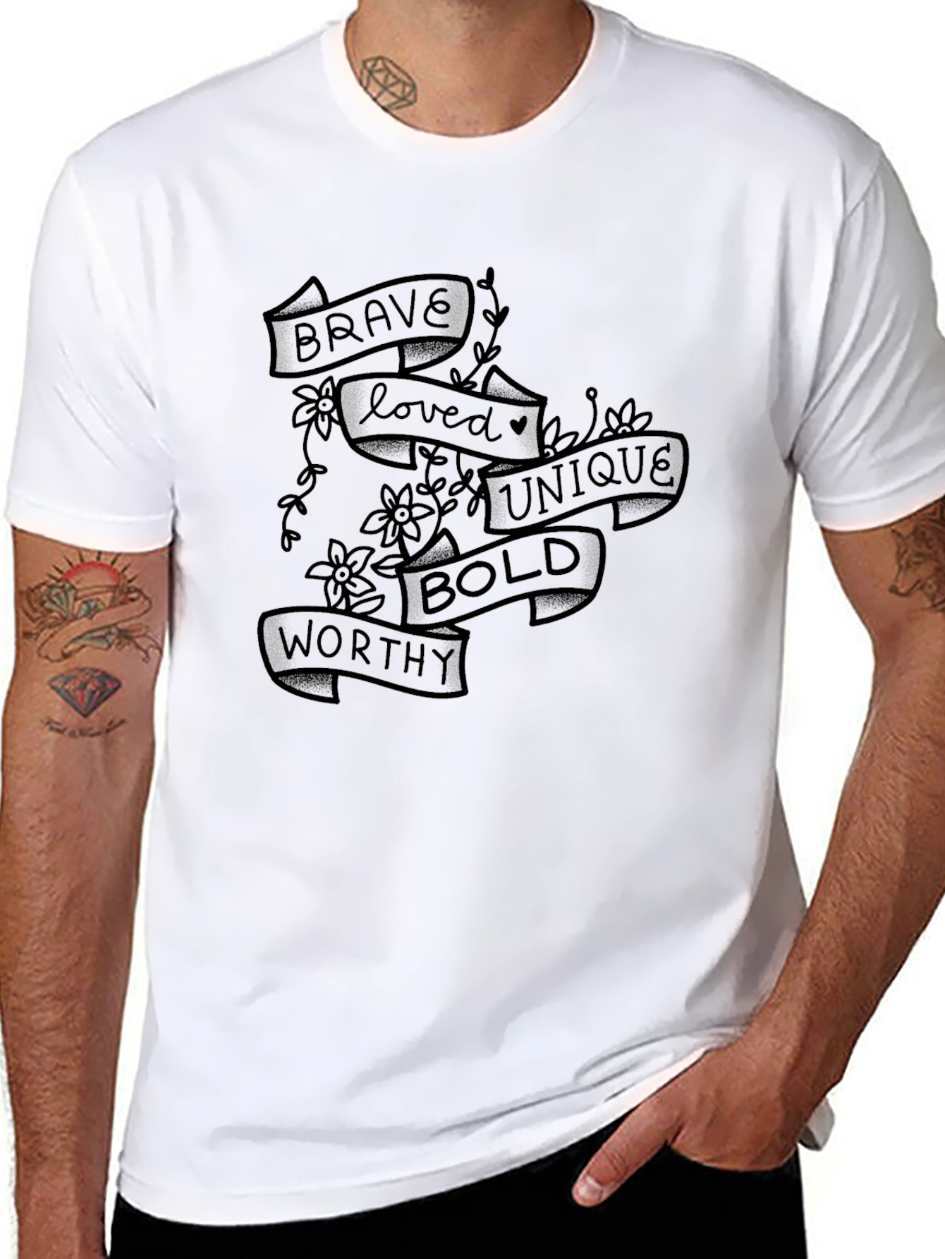 Brave Loved Unique Bold Worthy Graphic T-Shirt