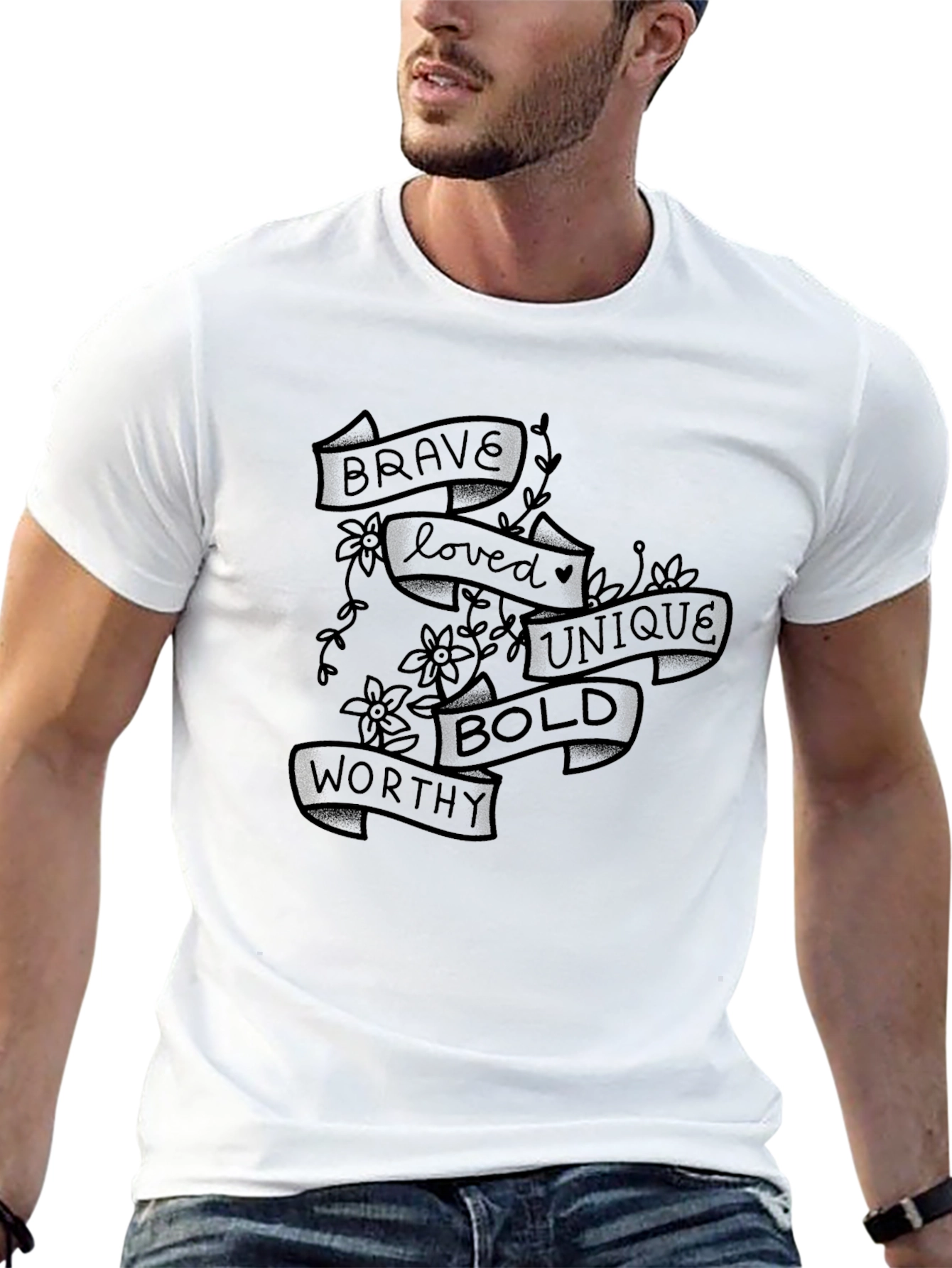 Brave Loved Unique Bold Worthy Graphic T-Shirt