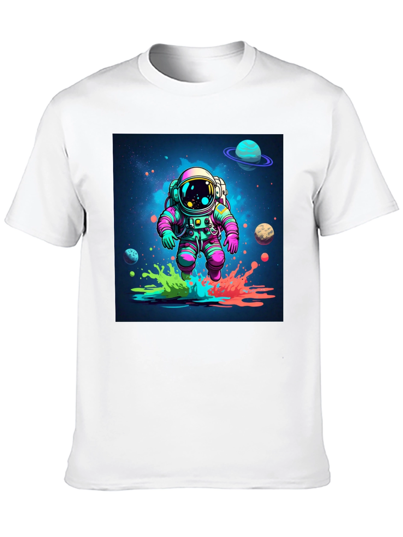 Astronaut in Space Black T-Shirt
