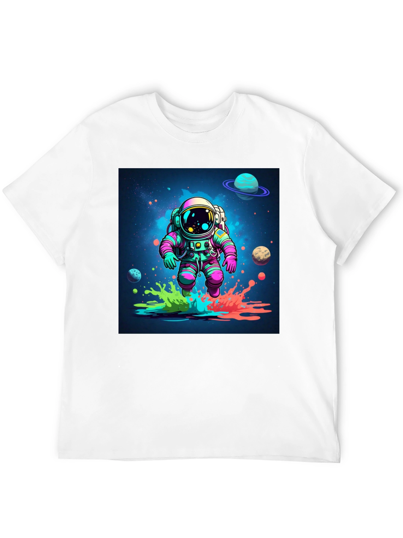 Astronaut in Space Black T-Shirt