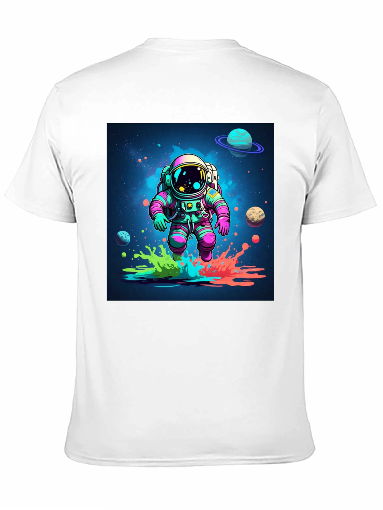 Astronaut in Space Black T-Shirt