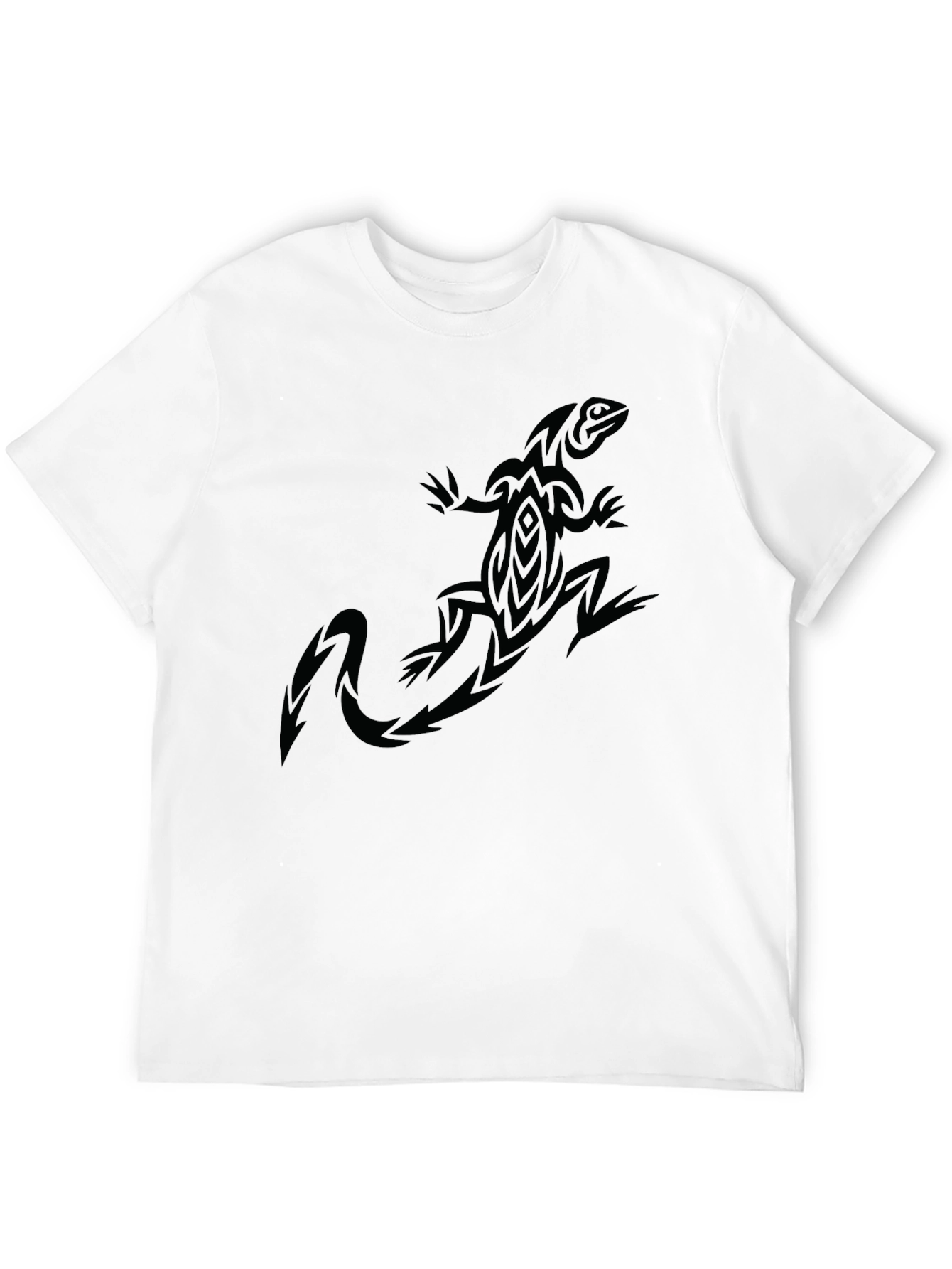 Tribal Lizard Graphic Black T-Shirt