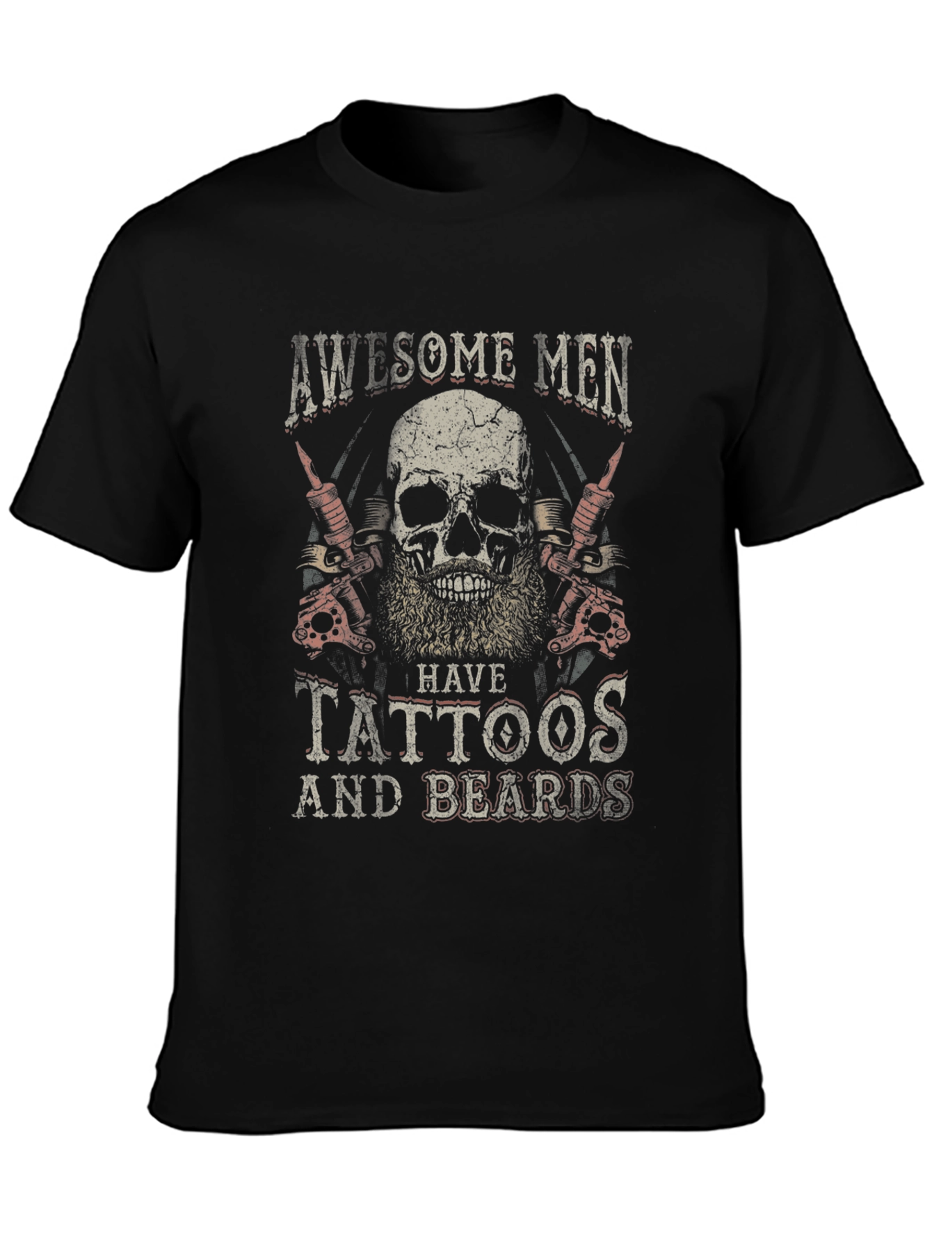 Awesome Men Tattoo & Beard Graphic Tee