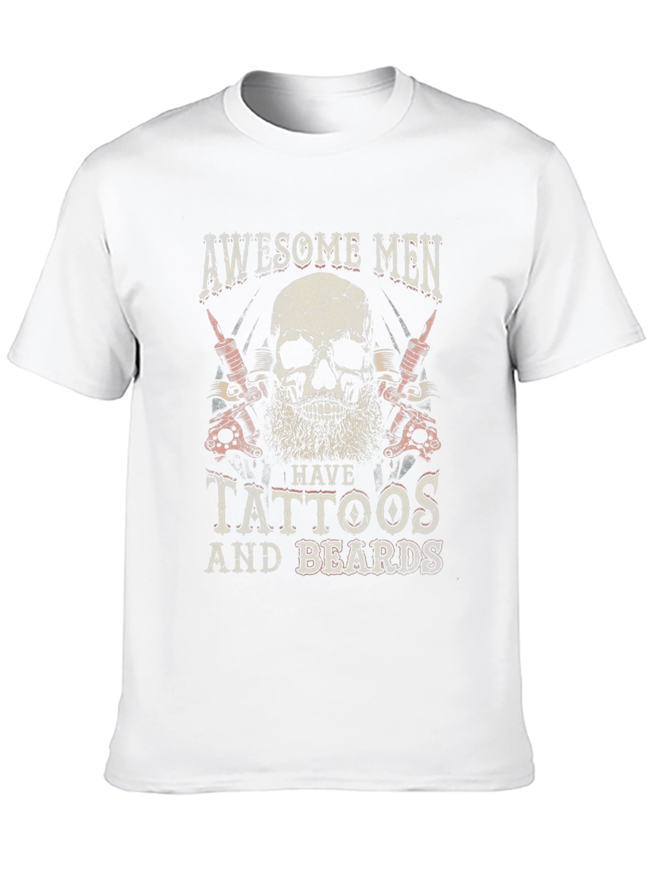 Awesome Men Tattoo & Beard Graphic Tee