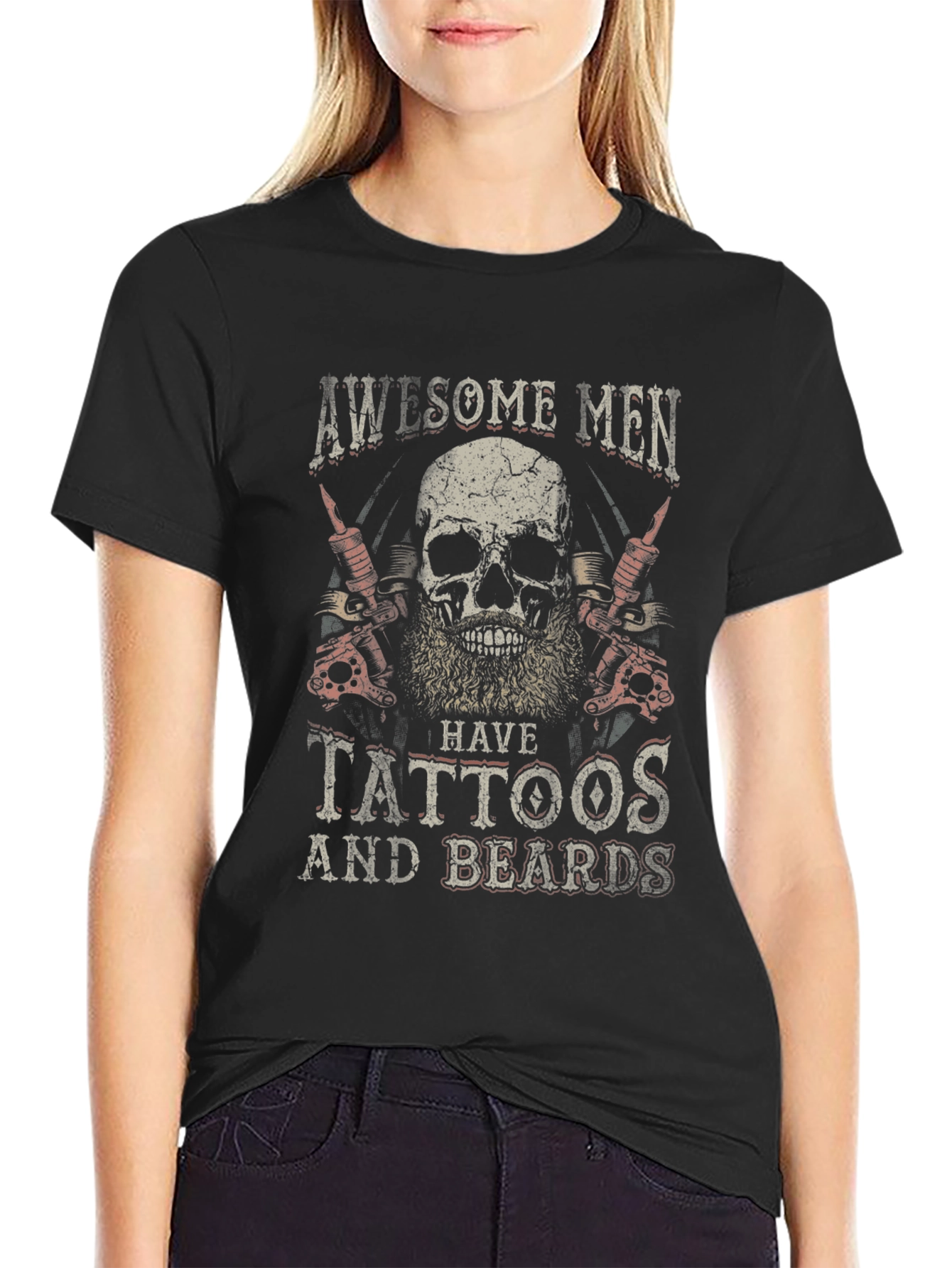 Awesome Men Tattoo & Beard Graphic Tee