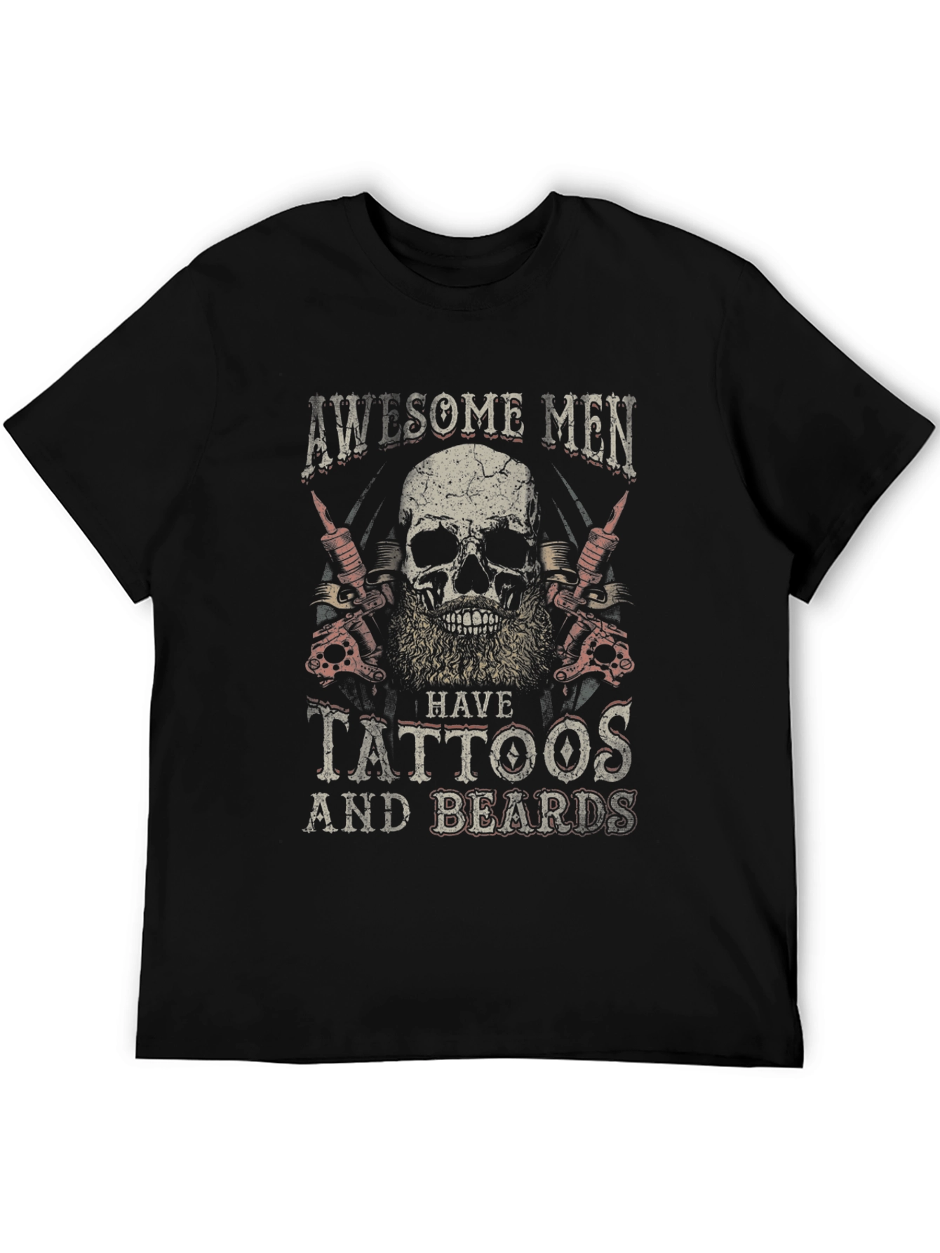 Awesome Men Tattoo & Beard Graphic Tee
