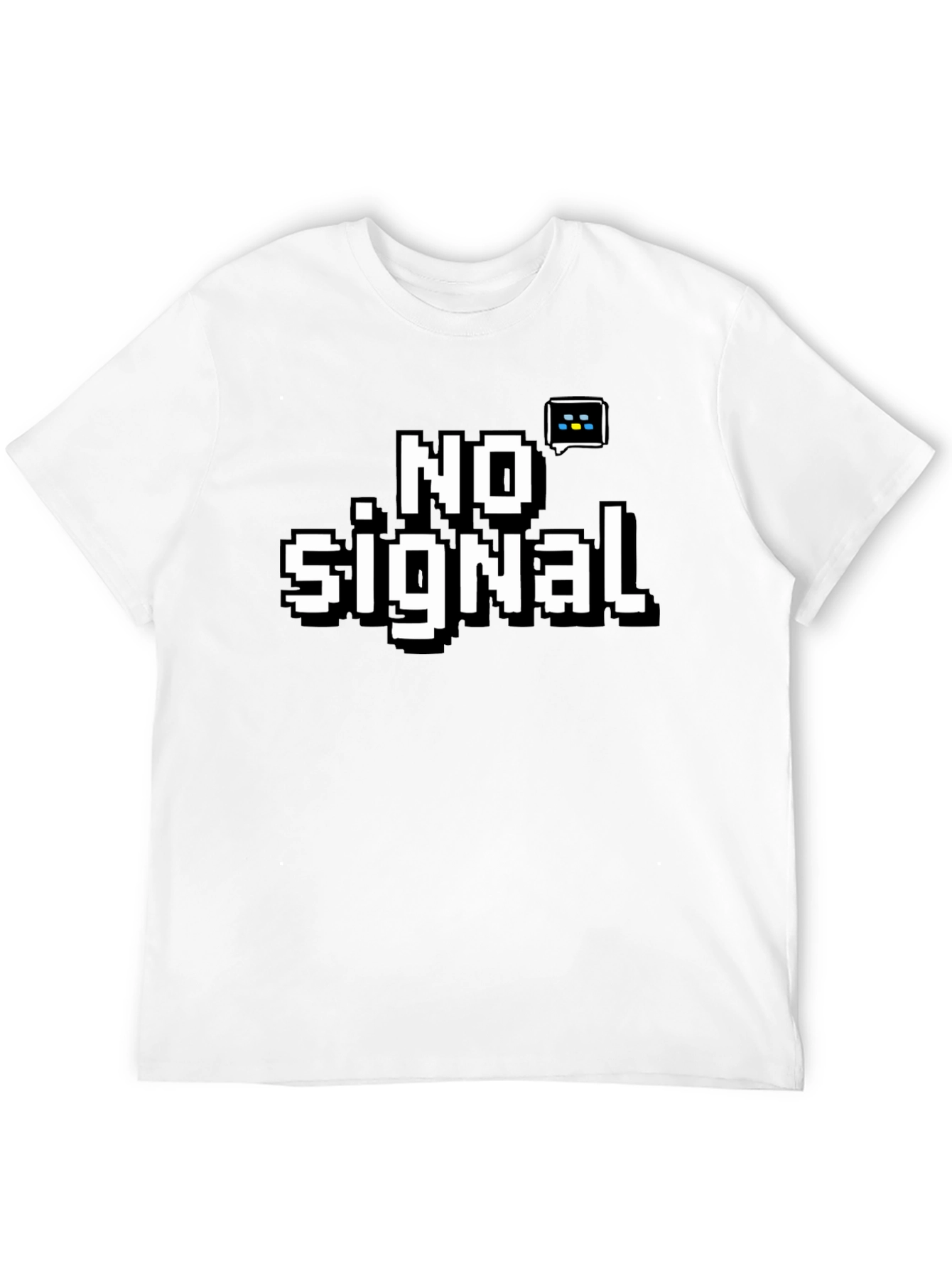 Pixelated No Signal Black T-Shirt