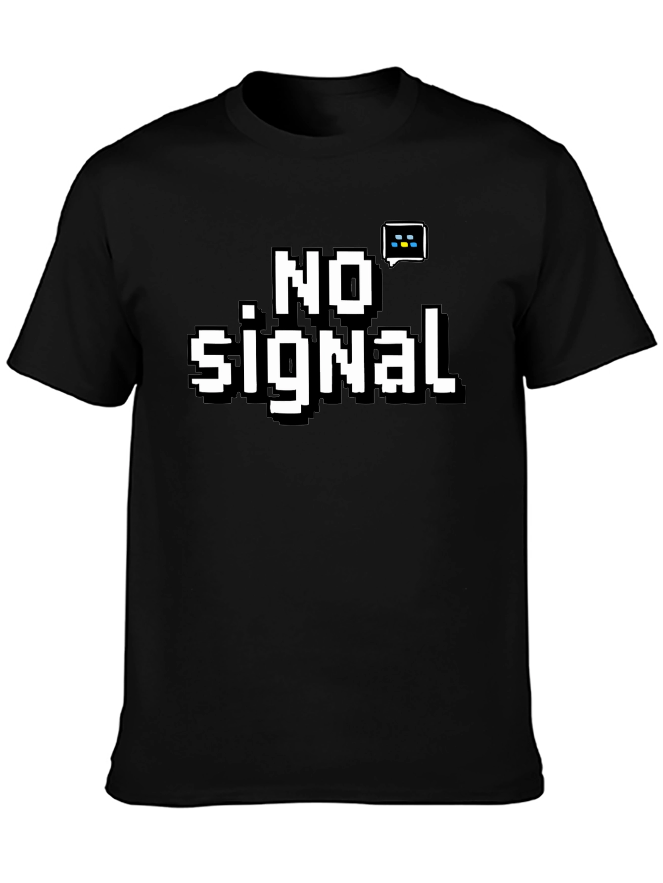 Pixelated No Signal Black T-Shirt