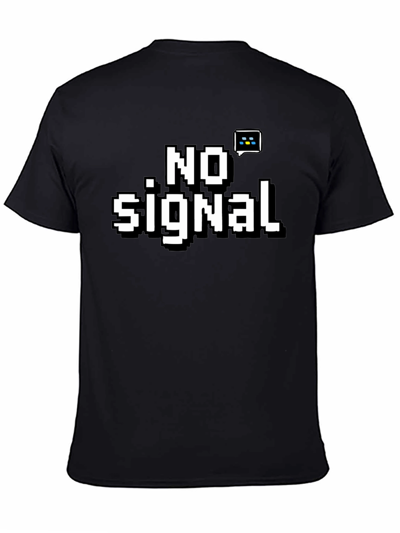 Pixelated No Signal Black T-Shirt
