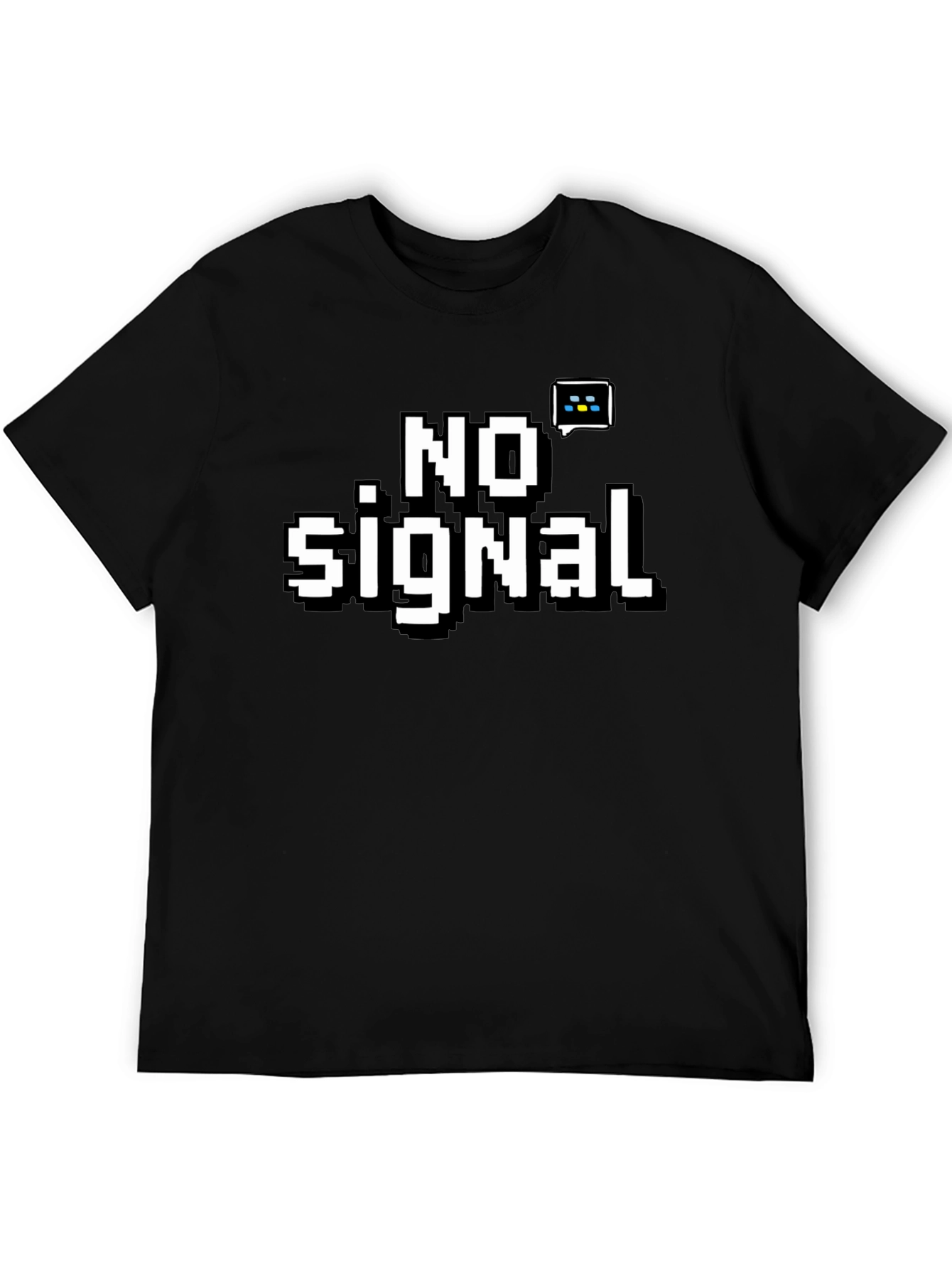 Pixelated No Signal Black T-Shirt