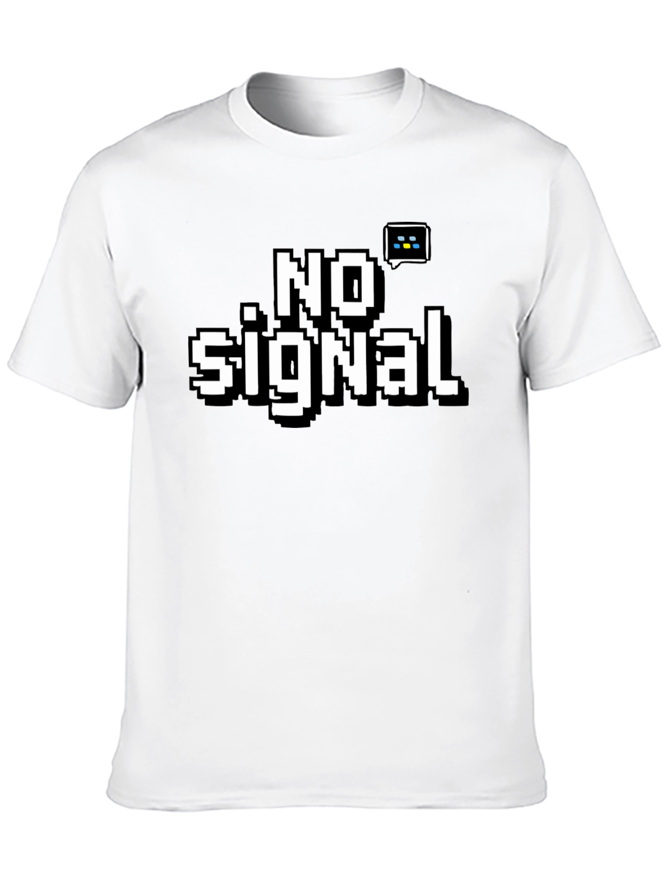 Pixelated No Signal Black T-Shirt