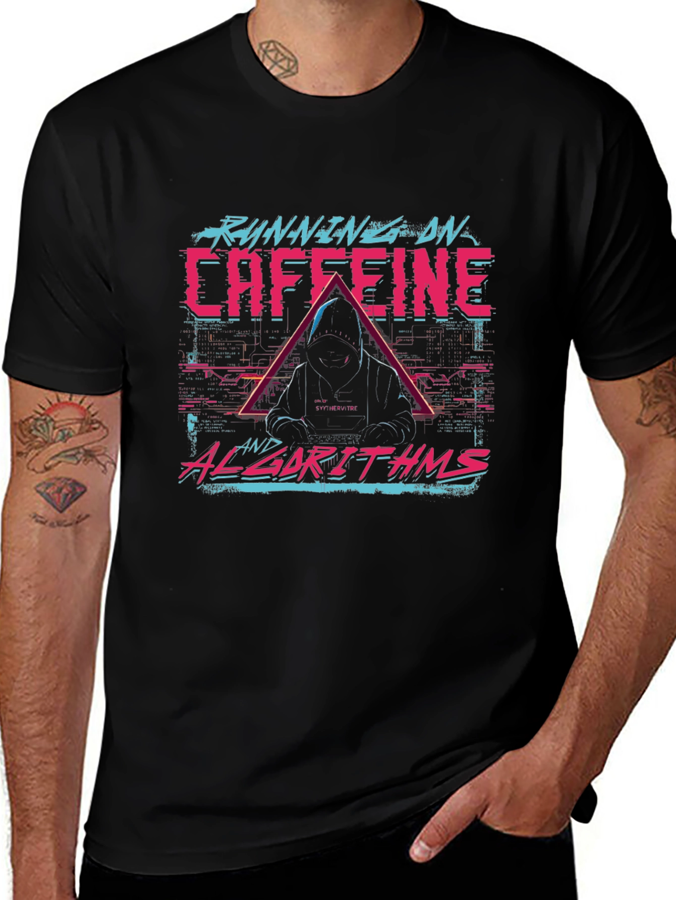 Running on Caffeine and Algorithms Graphic Tee