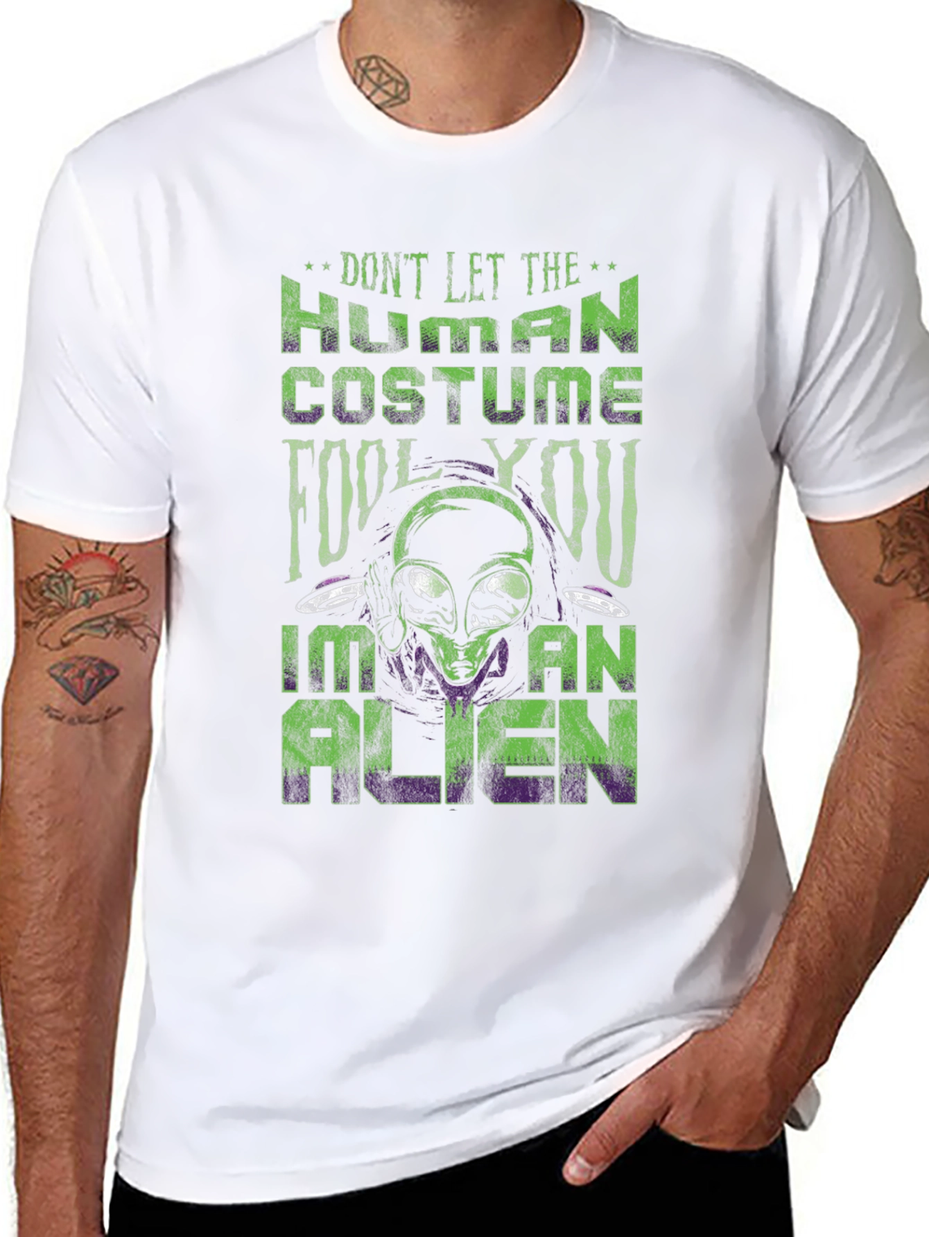 Dont Let the Human Costume Fool You Alien T-Shirt