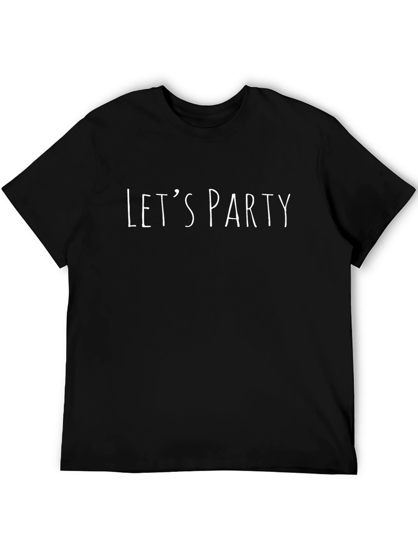 Lets Party Graphic Tee - Black Crew Neck T-Shirt